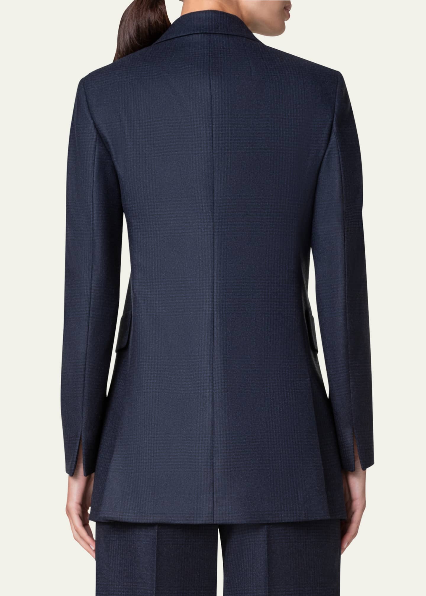 Akris Tyson Prince of Wales Wool Jacket, Navy Image 3 of 5