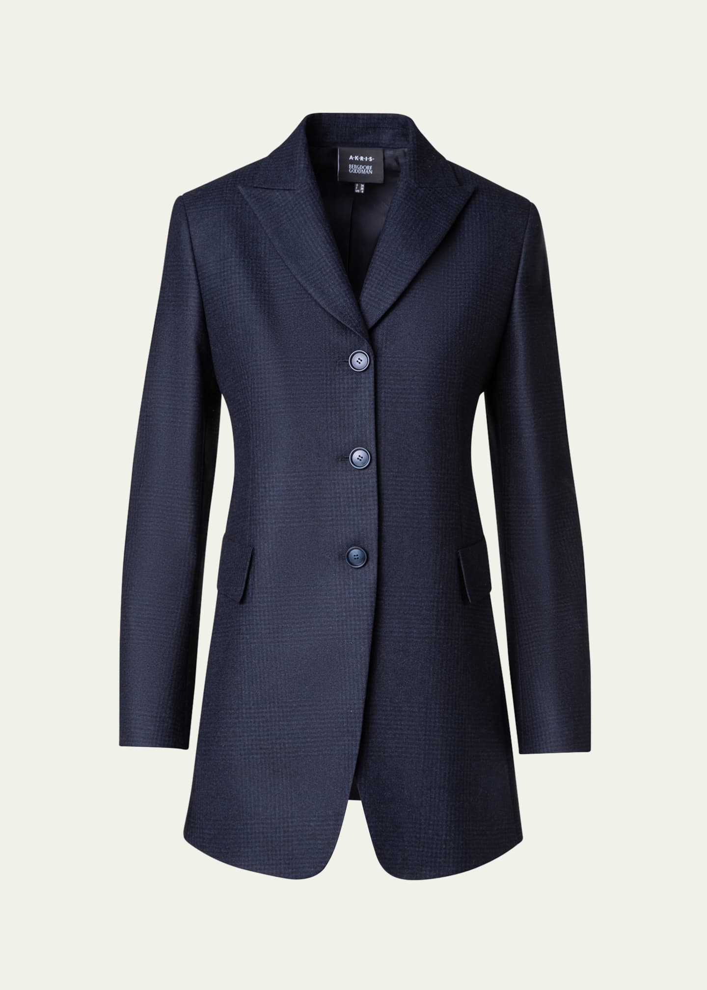 Akris Tyson Prince of Wales Wool Jacket, Navy Image 1 of 5