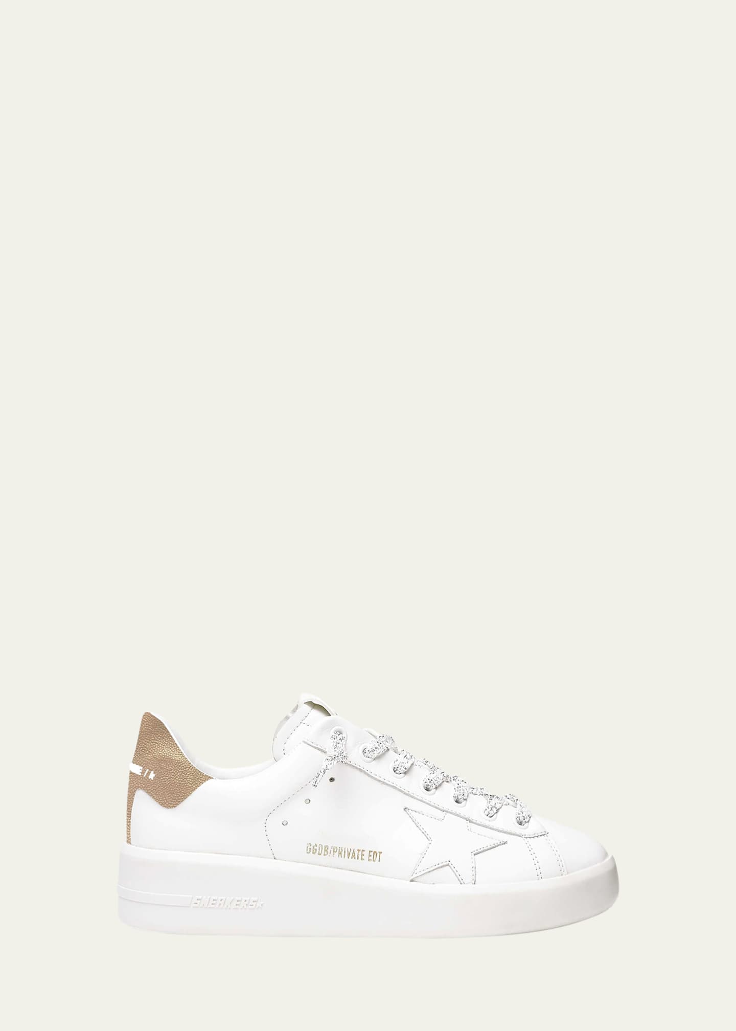 Golden Goose Purestar Mixed Leather Low-Top Sneakers