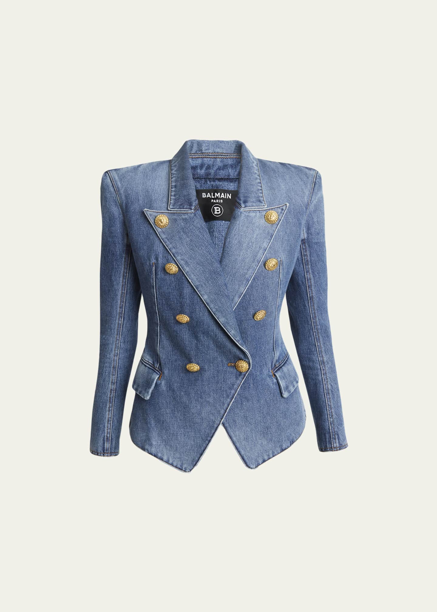Balmain denim blazer online