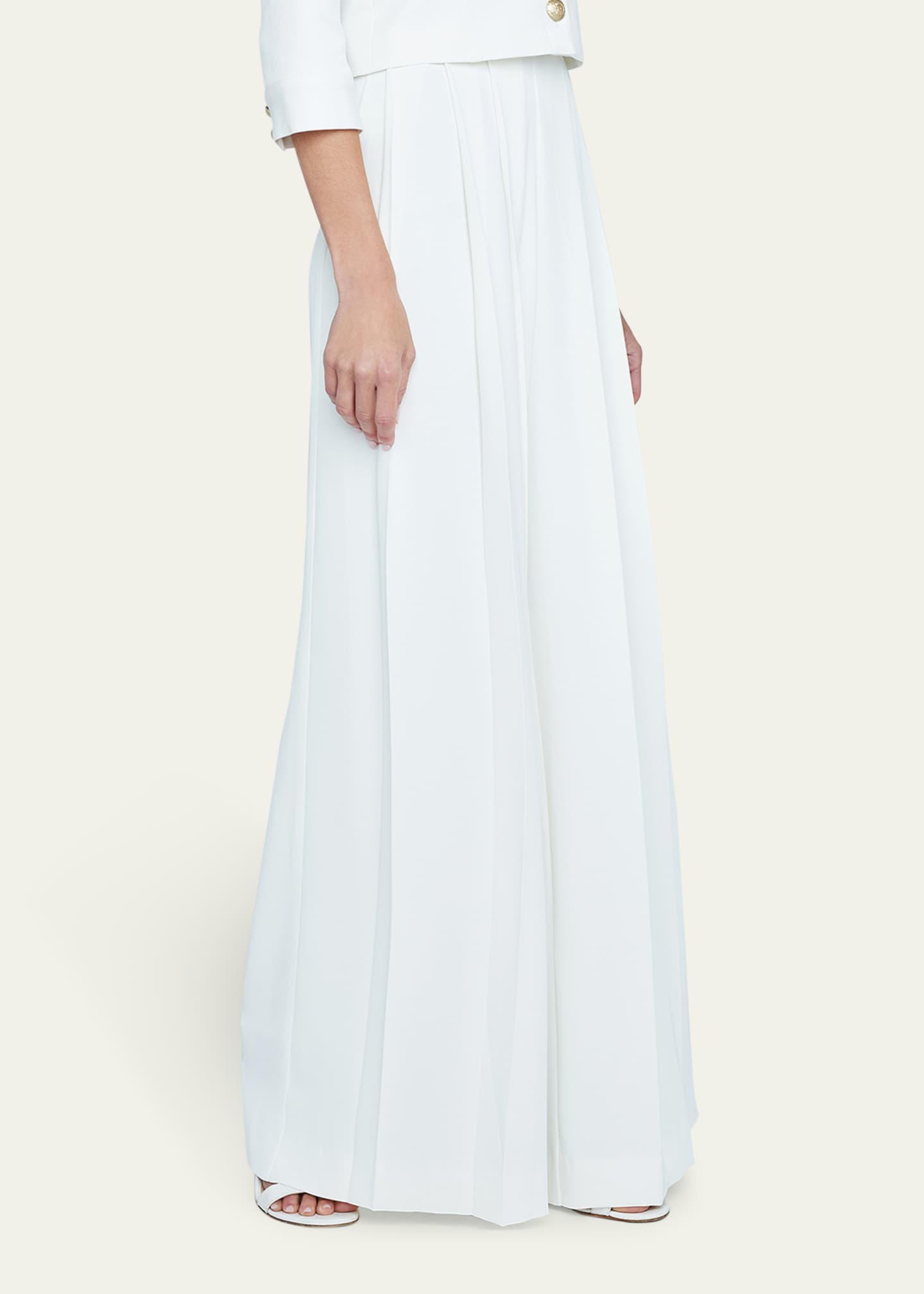 L'Agence Nova Mid-Rise Wide-Leg Pleated Pants Image 4 of 5