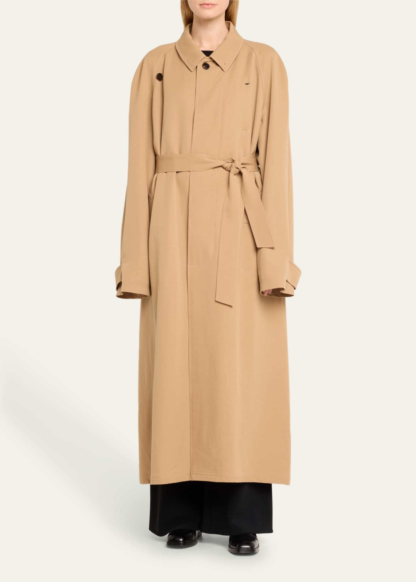 Marie Adam-Leenaerdt Long Pinched Oversized Wool Trench Coat Image 2 of 5