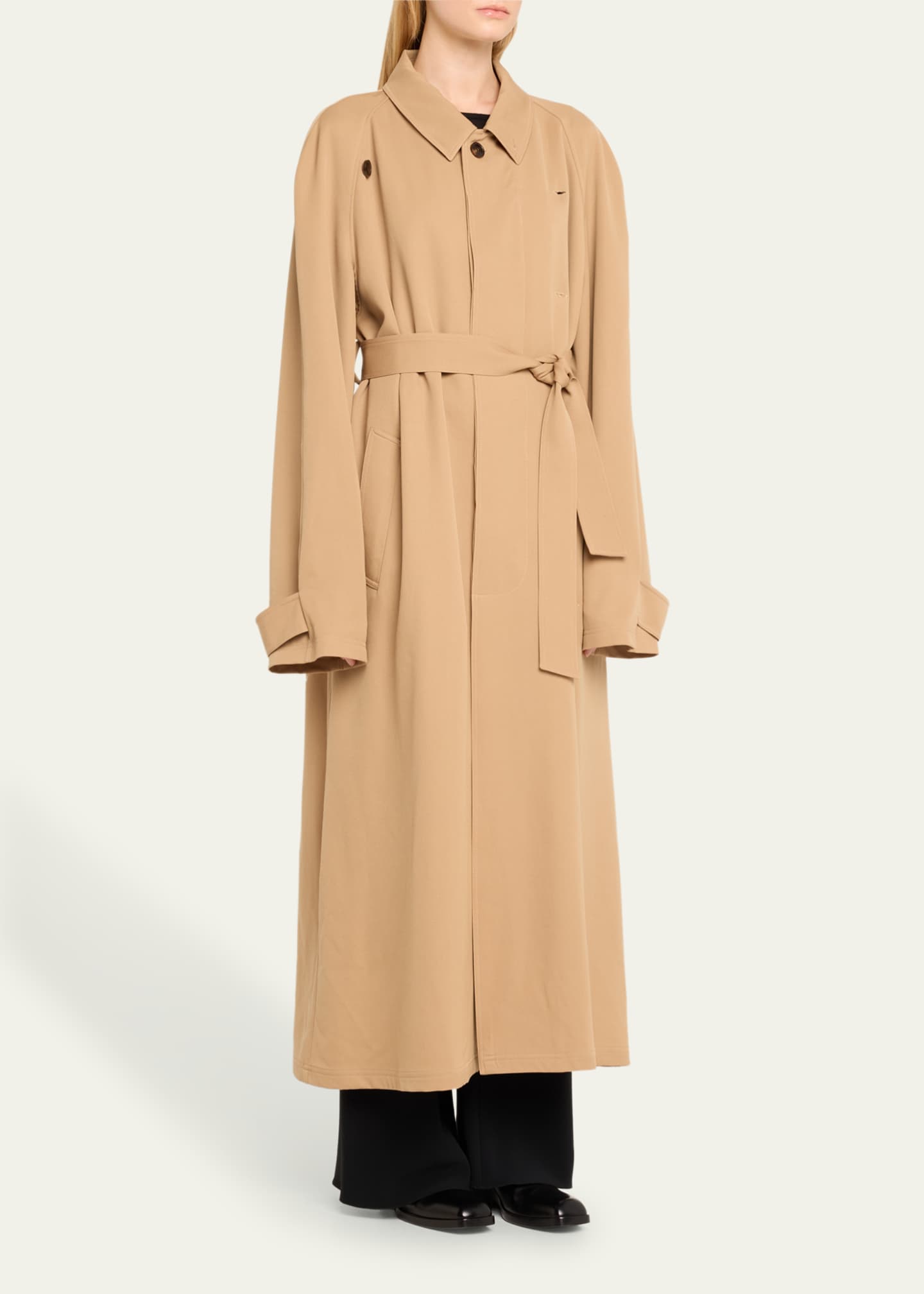 Marie Adam-Leenaerdt Long Pinched Oversized Wool Trench Coat Image 4 of 5
