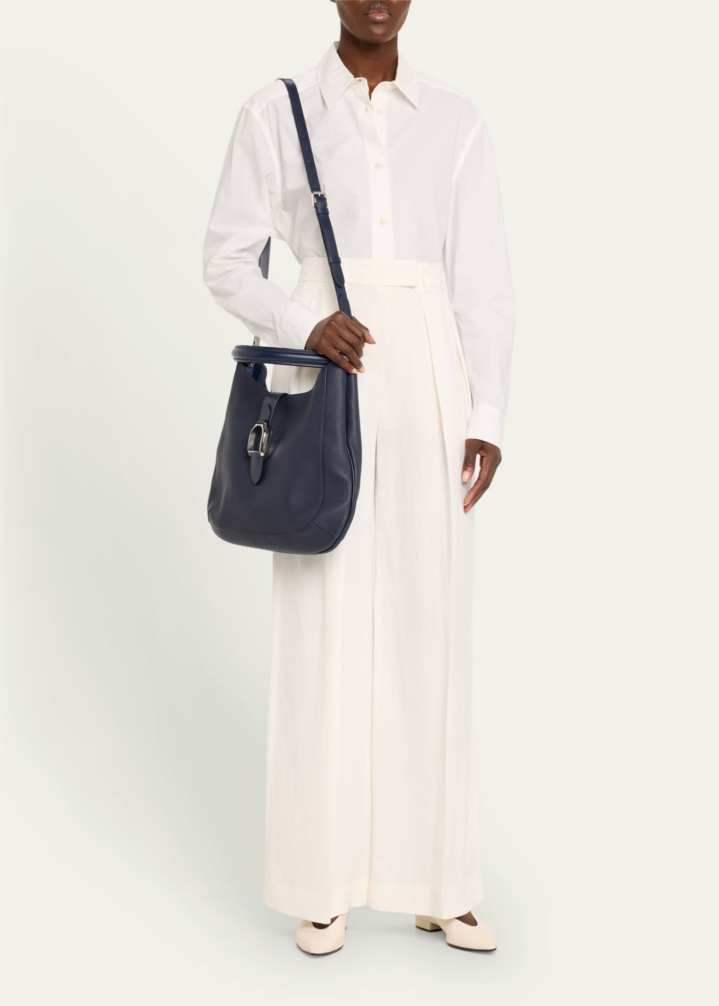 Ralph Lauren Collection Wellington Leather Hobo Bag Image 5 of 5