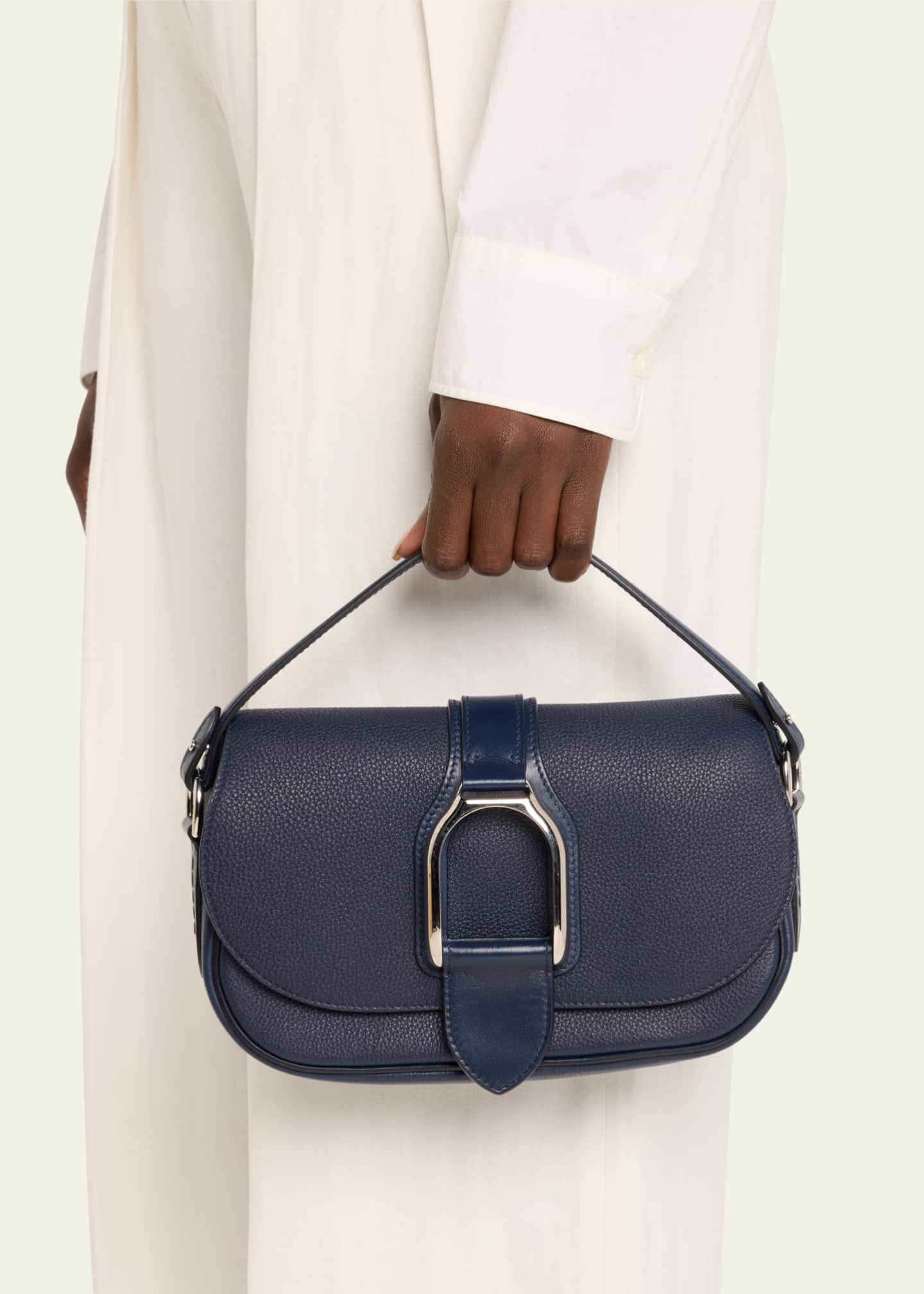Ralph Lauren Collection Welington Flap Leather Shoulder Bag Image 2 of 5
