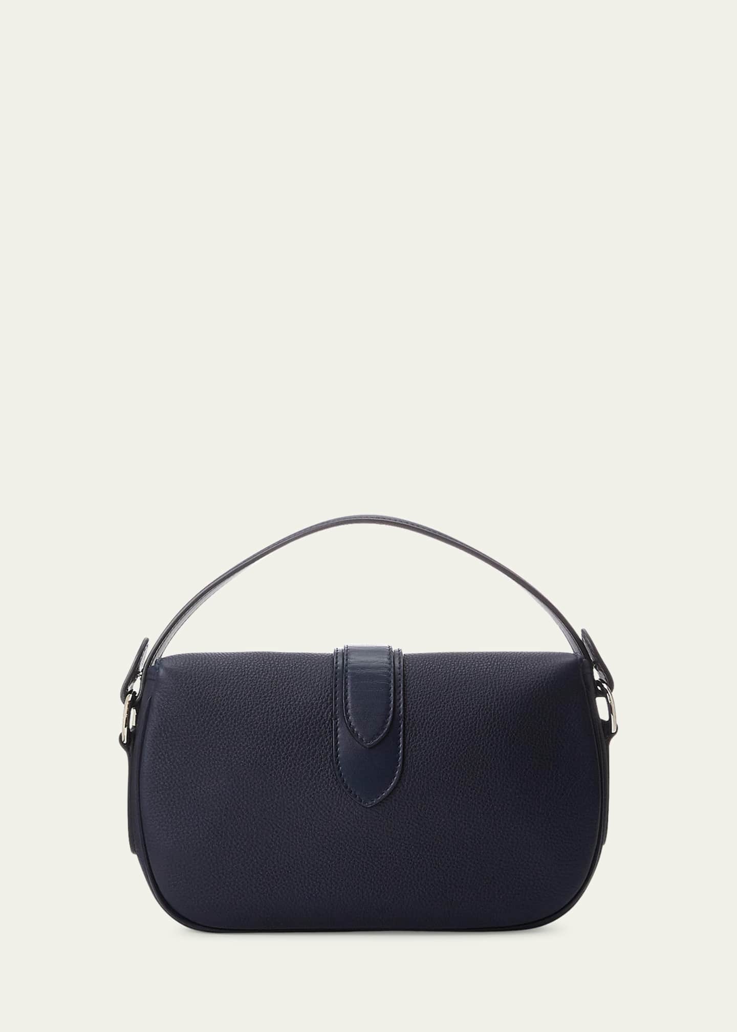 Ralph Lauren Collection Welington Flap Leather Shoulder Bag Image 3 of 5