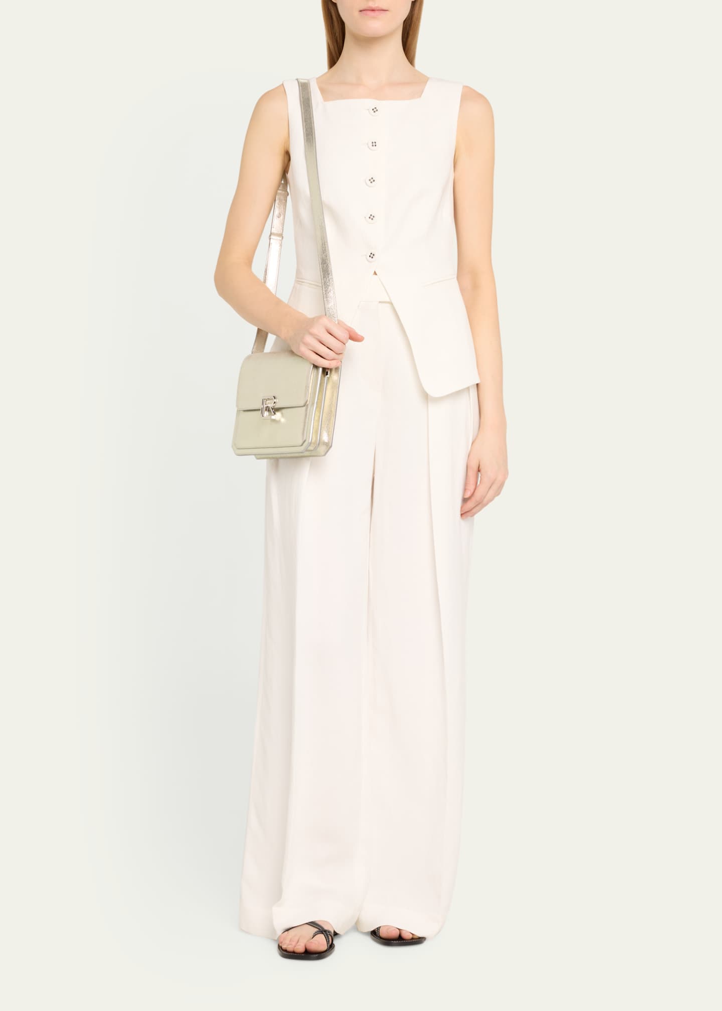 Ralph Lauren Collection RL 888 Metallic Leather Crossbody Bag Image 5 of 5