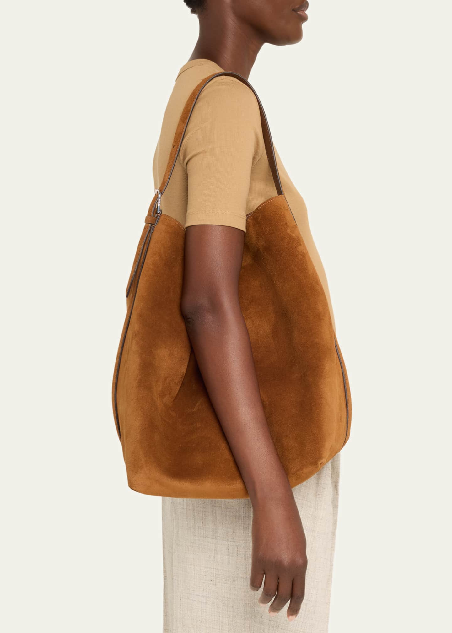 Toteme Large Belted Suede Tote Bag Image 2 of 6