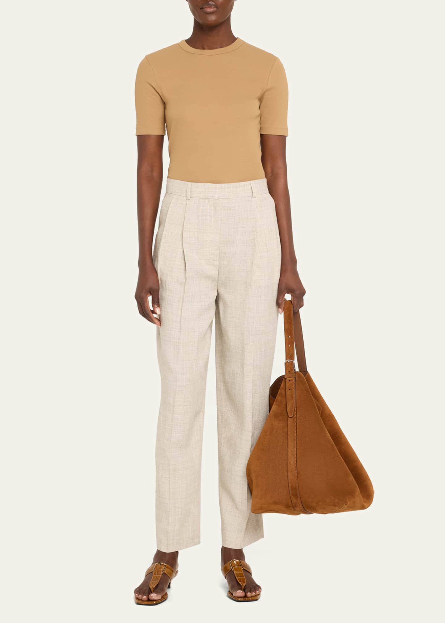 Toteme Large Belted Suede Tote Bag Image 5 of 6