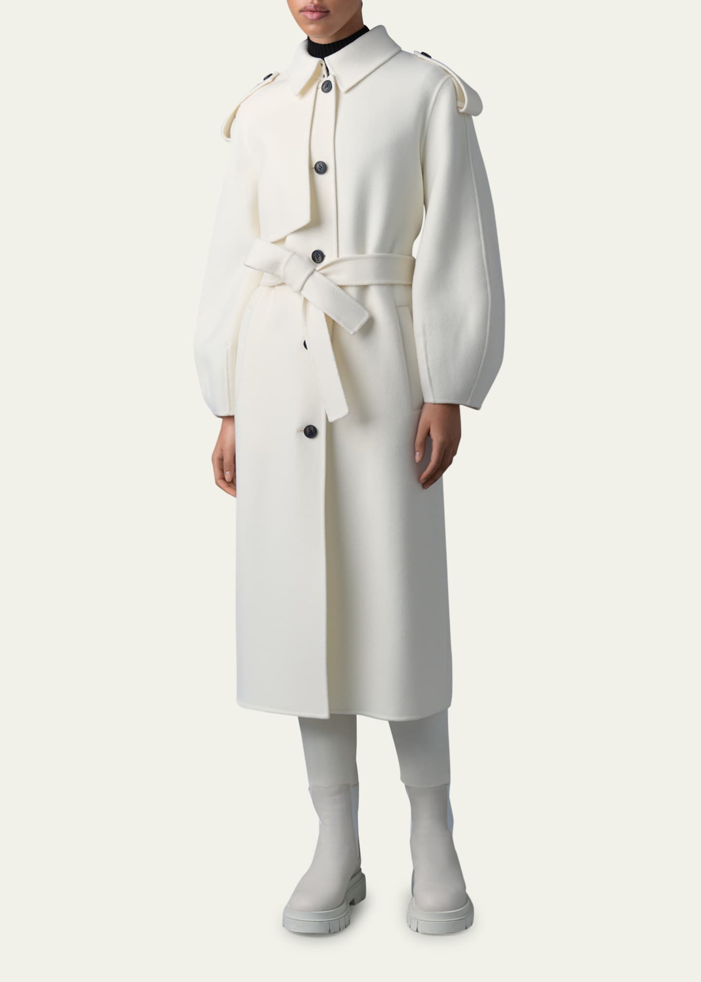 Mackage Ceyla Belted Handmade Double-Face Virgin Wool Coat