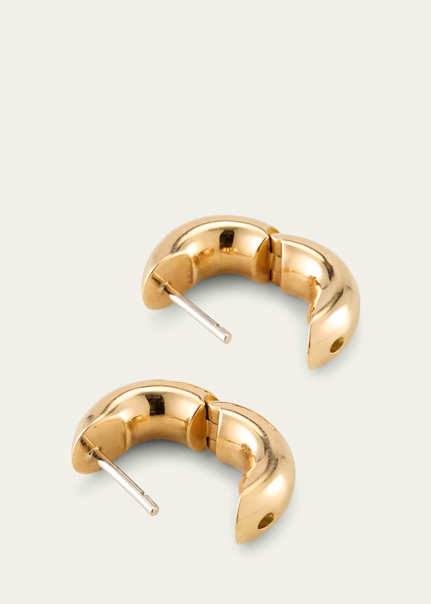 Uniform Object 18K Yellow Gold Round Diamond Huggie Earrings Image 4 of 4
