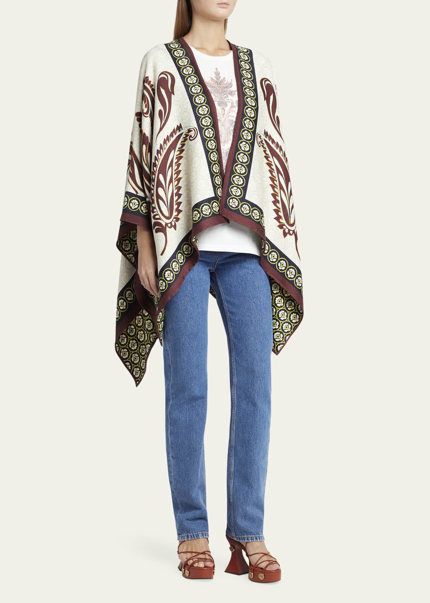 Etro Bohemian Patterned Cape Image 4 of 5