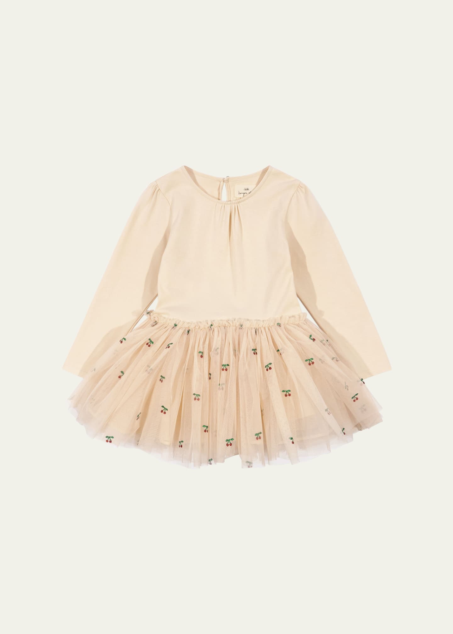 Konges Slojd Girl's Feya Cherry-Print Ballerina Dress, Size 12M-4 Image 1 of 3