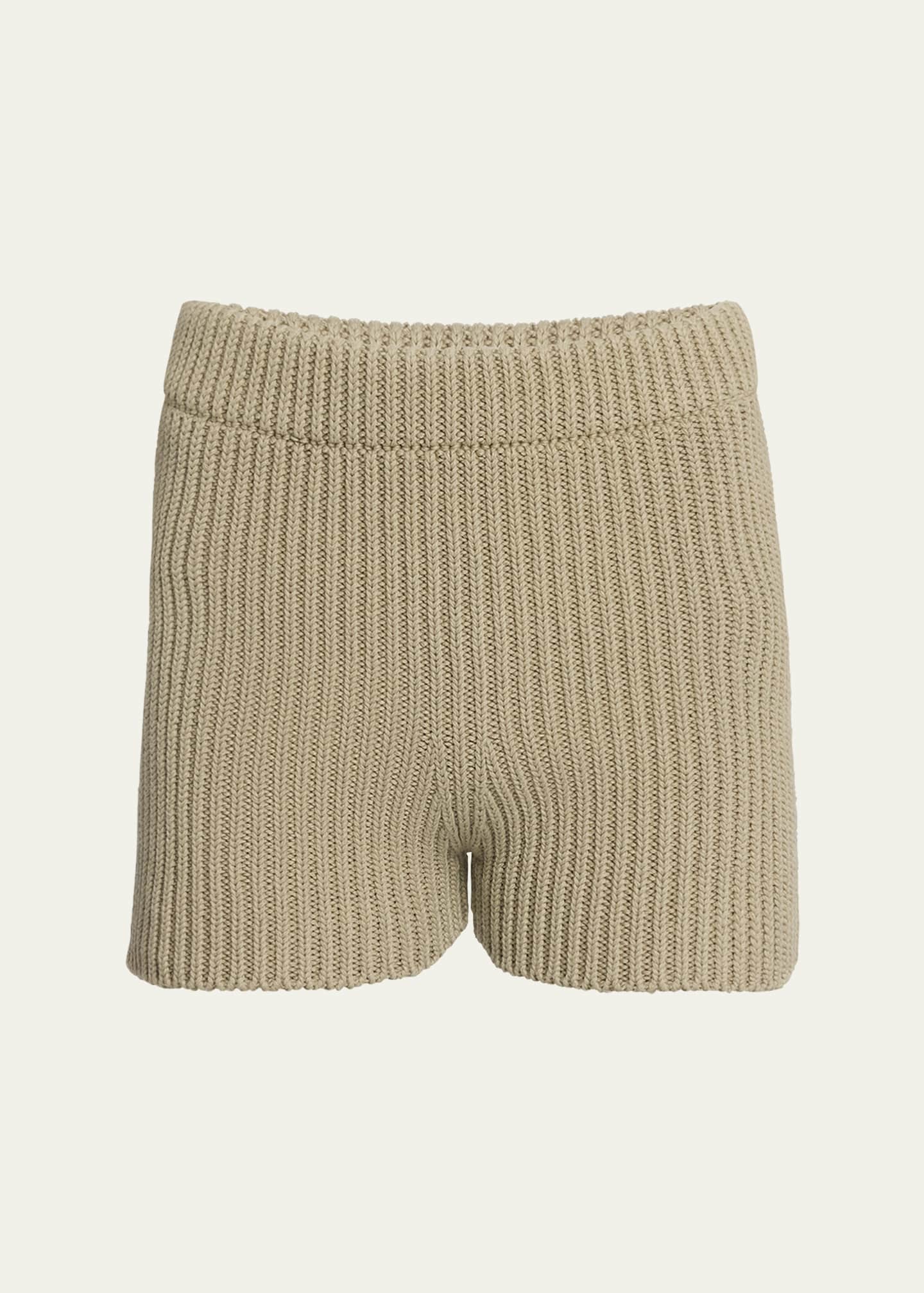 Sportmax fringed intarsia-knit mini shorts - Neutrals