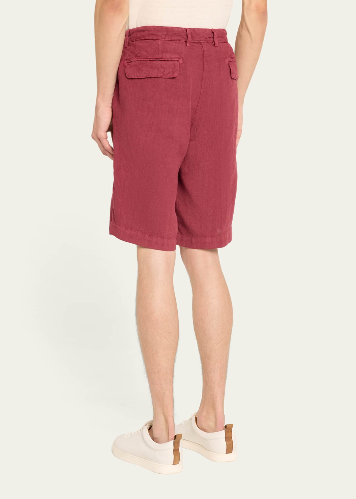 Massimo Alba Men's Linen Pleated Bermuda Shorts Image 3 of 5