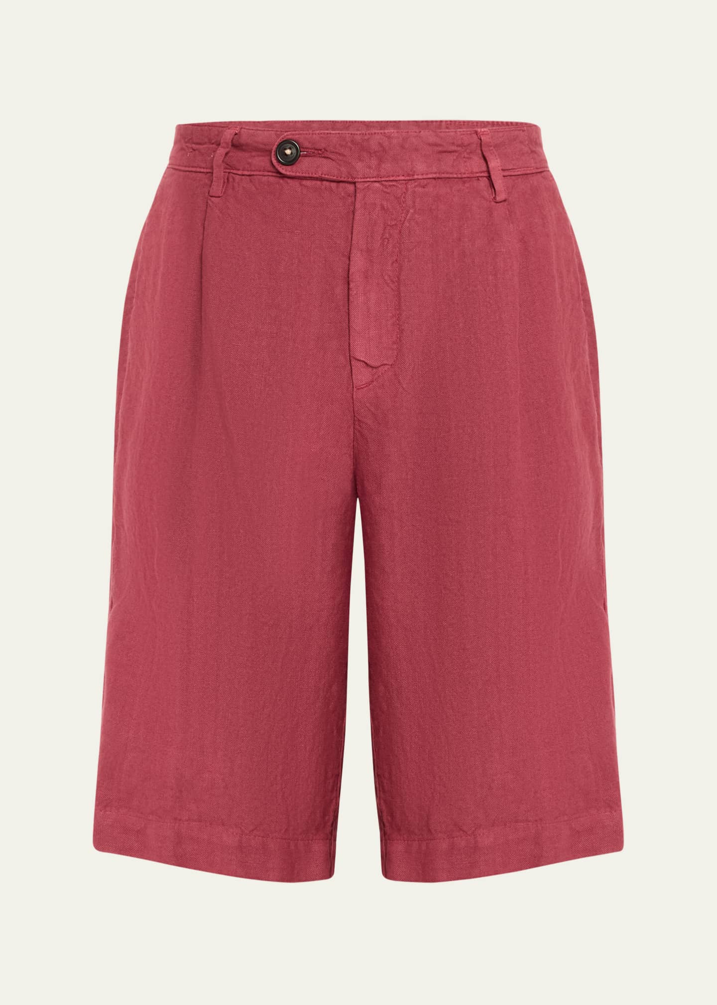 Massimo Alba Men's Linen Pleated Bermuda Shorts Image 1 of 5
