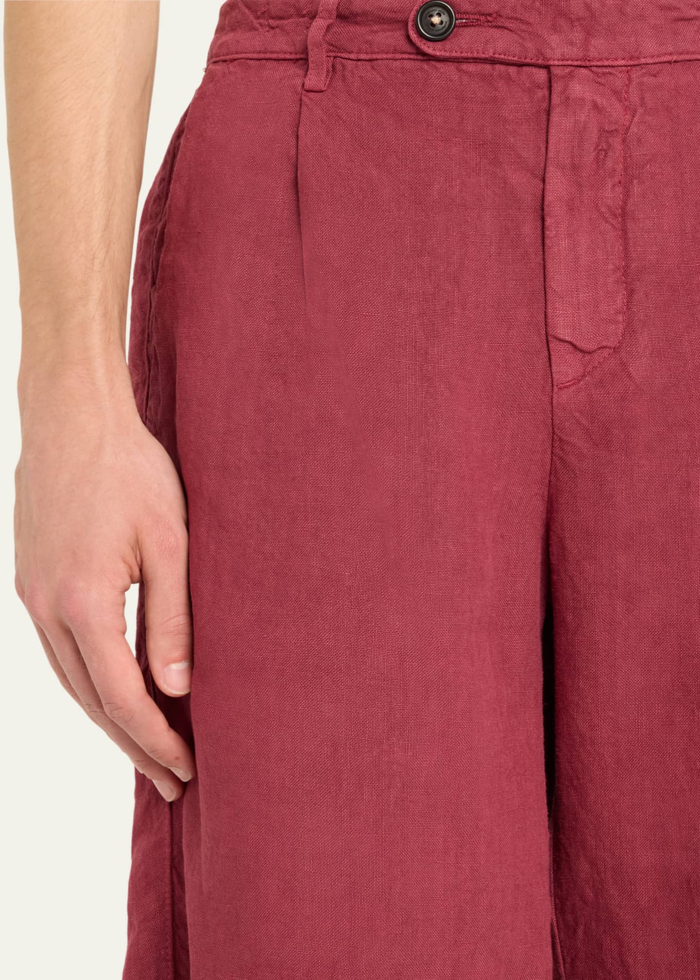 Massimo Alba Men's Linen Pleated Bermuda Shorts Image 5 of 5