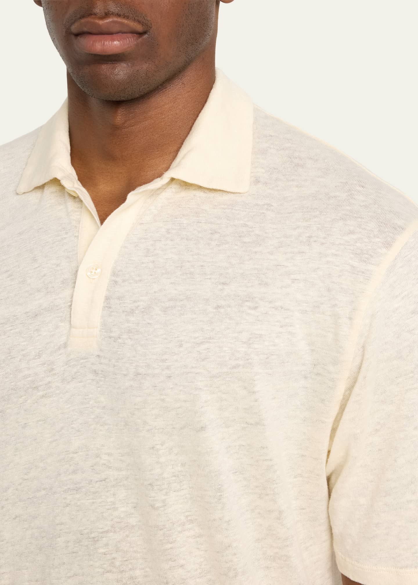 Frescobol Carioca Men's Linen Polo Shirt Image 5 of 5