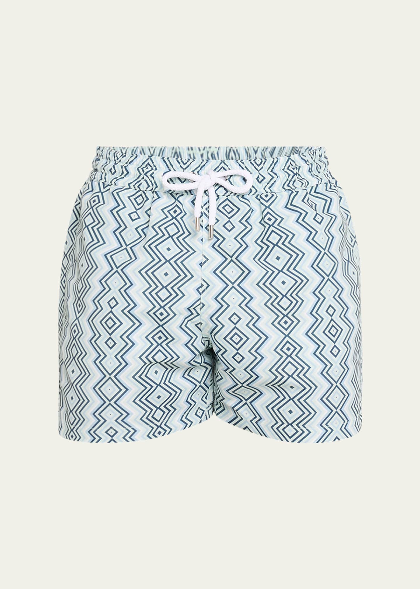 Frescobol Carioca Men's Angra-Print Sport Swim Trunks Image 1 of 4
