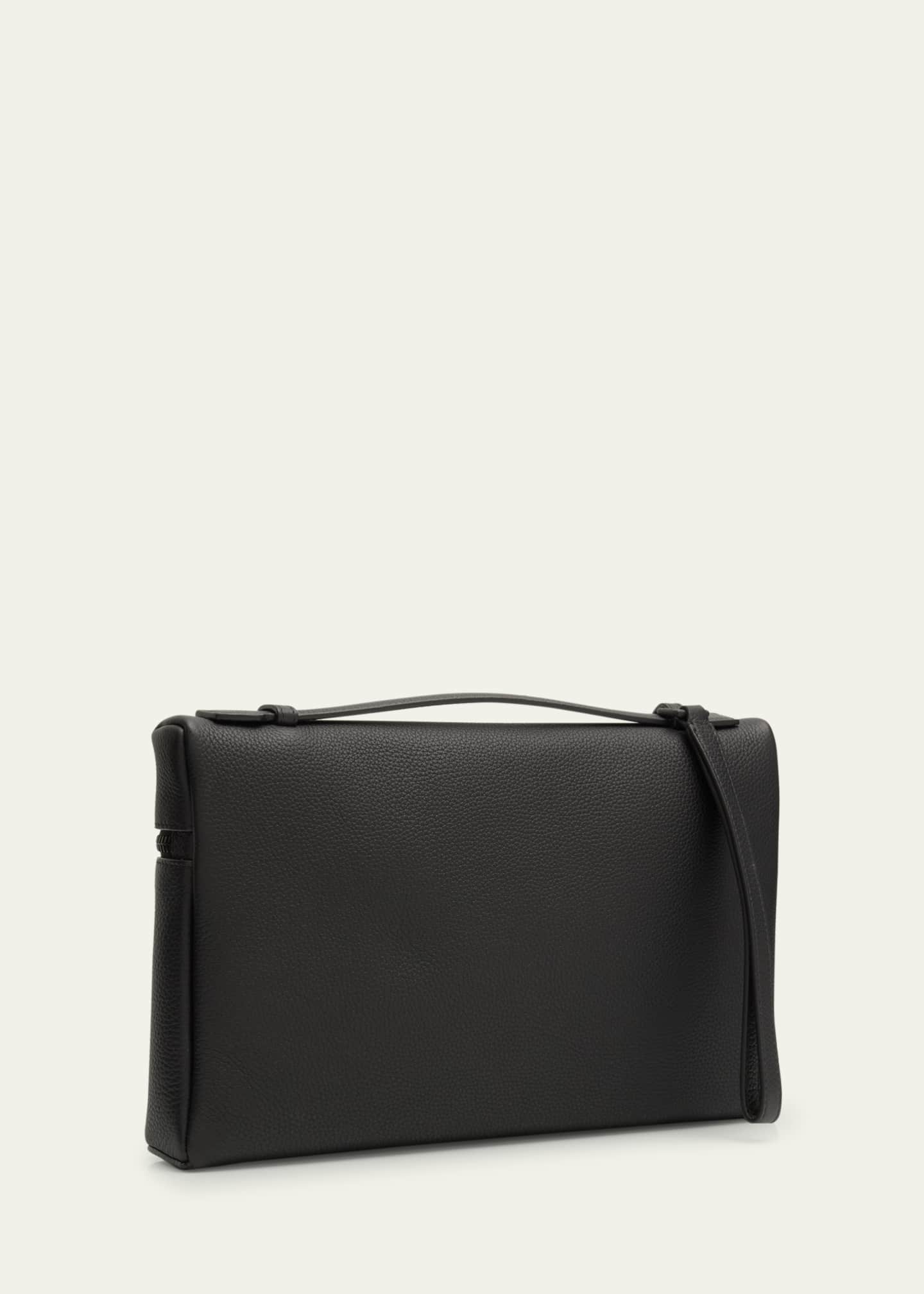 Loro Piana Men's Leather Pouch Bag Image 3 of 6
