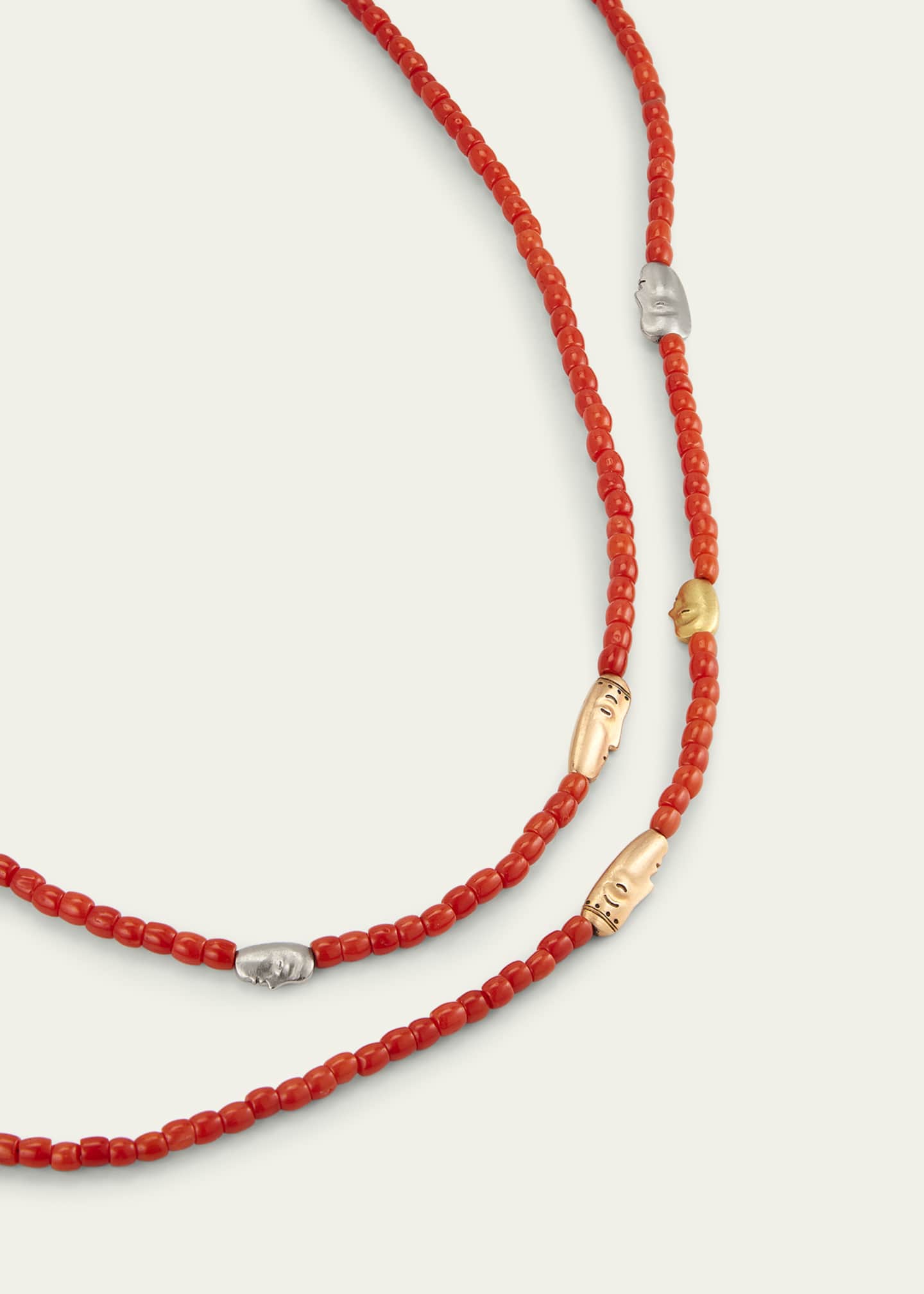 Alex Sepkus 18K Gold and Palladium The Big Sleep Necklace with Coral, 38"L Image 3 of 4