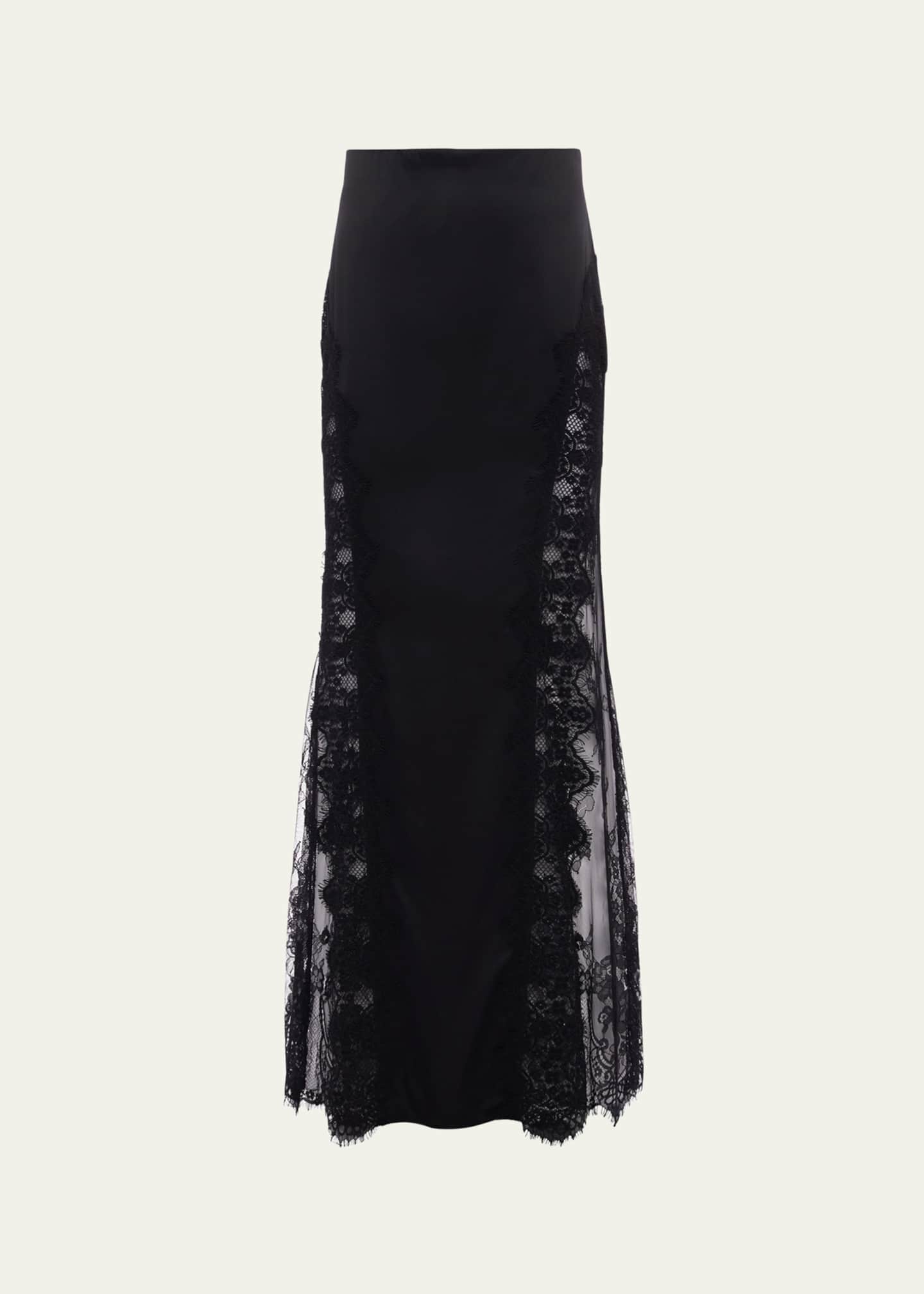 L'Agence Minka Silk Lace Skirt - Bergdorf Goodman