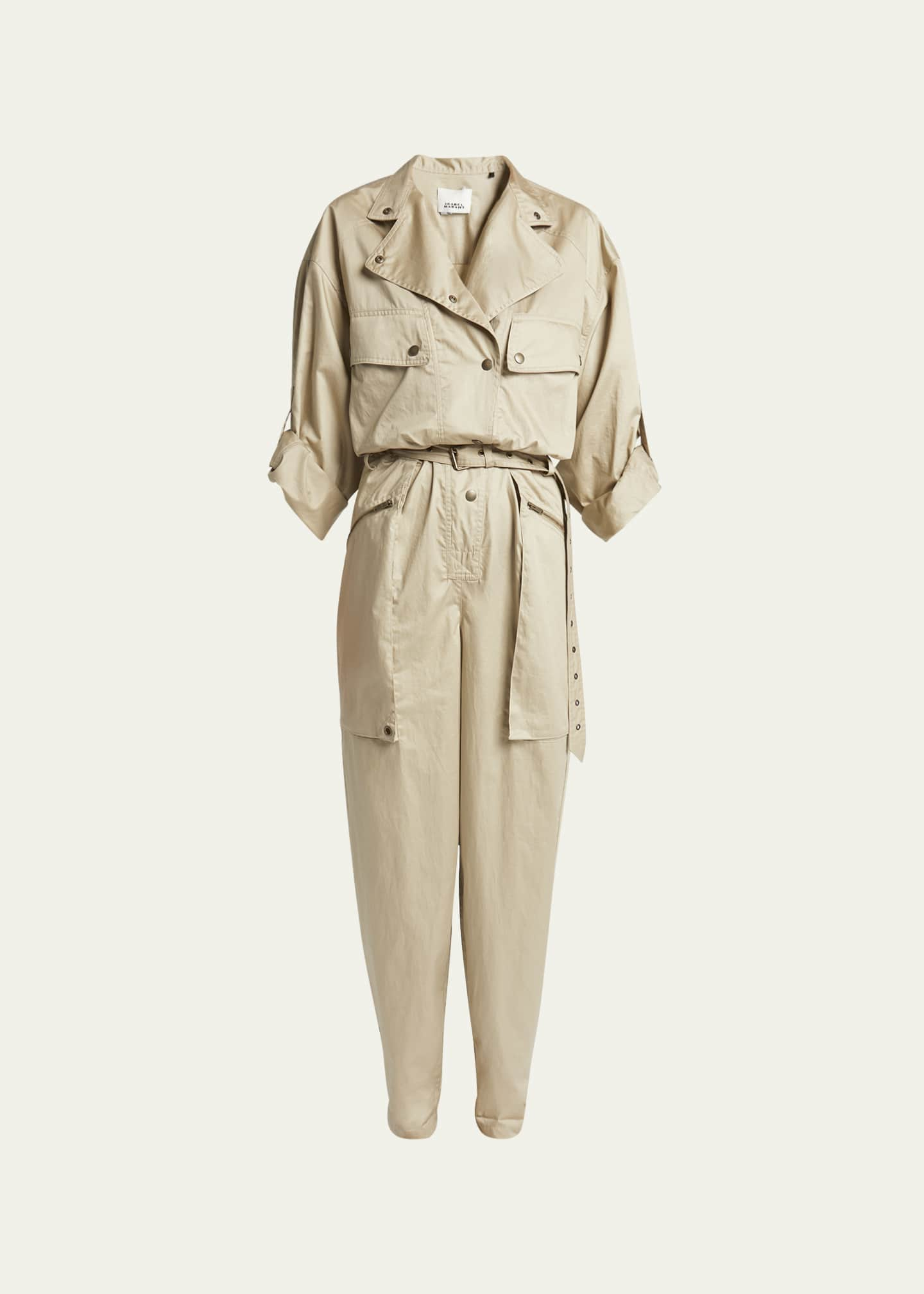 Isabel Marant Jocelyne Belted Cargo Jumpsuit - Bergdorf Goodman