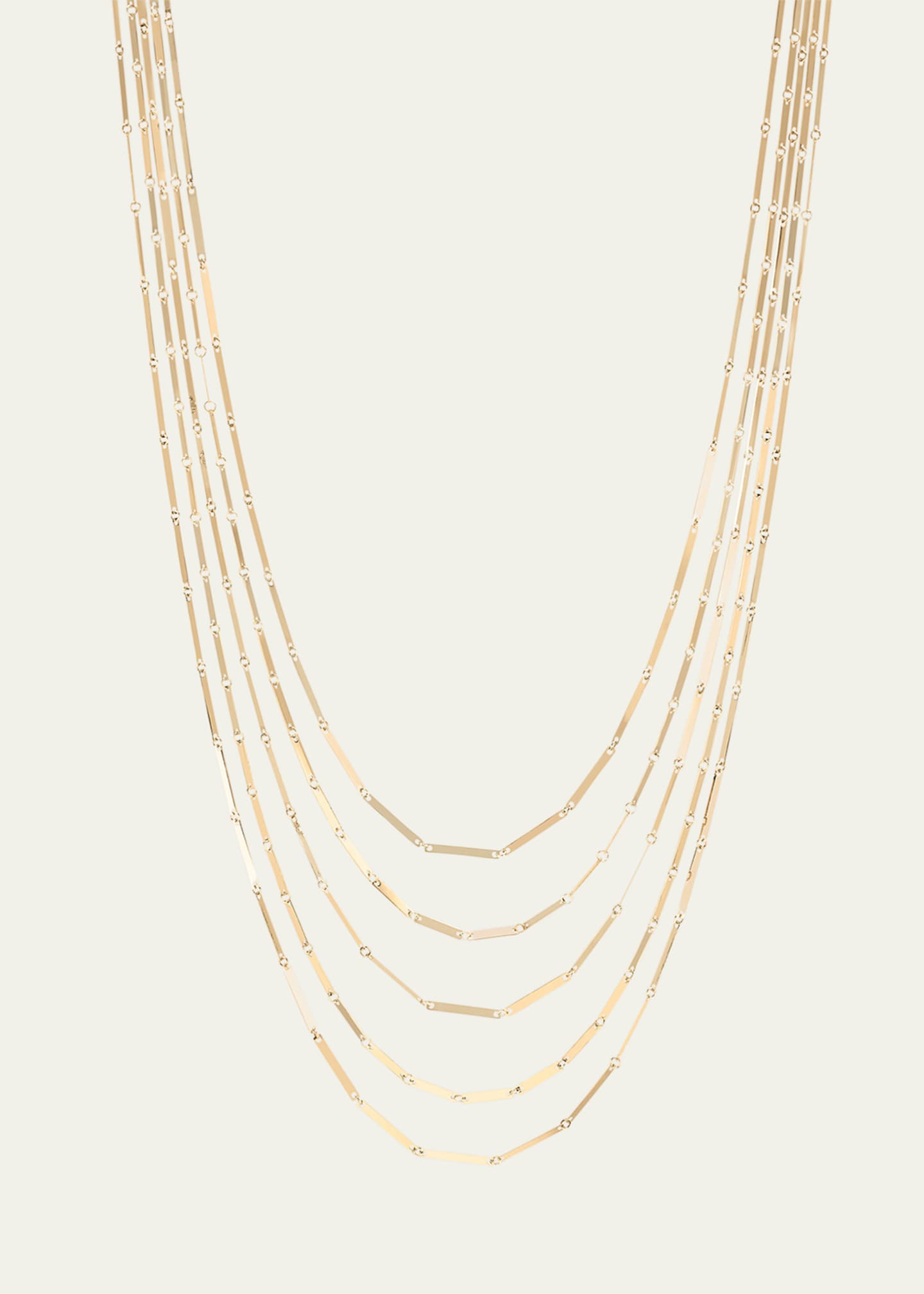Lana 14K Yellow Gold Laser Mini Rectangle 5-Strand Necklace, 15" Image 1 of 2