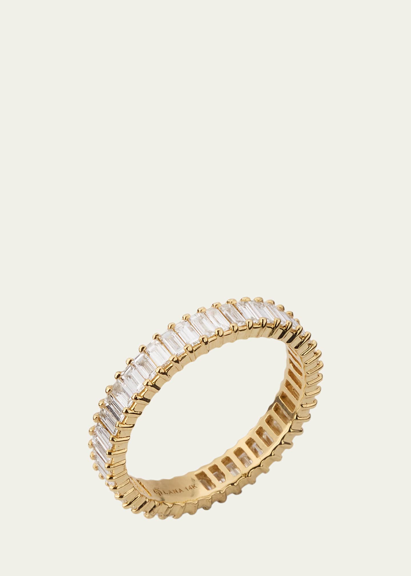 Lana 14K Gold Baguette Diamond Double Eternity Band Ring Image 2 of 3