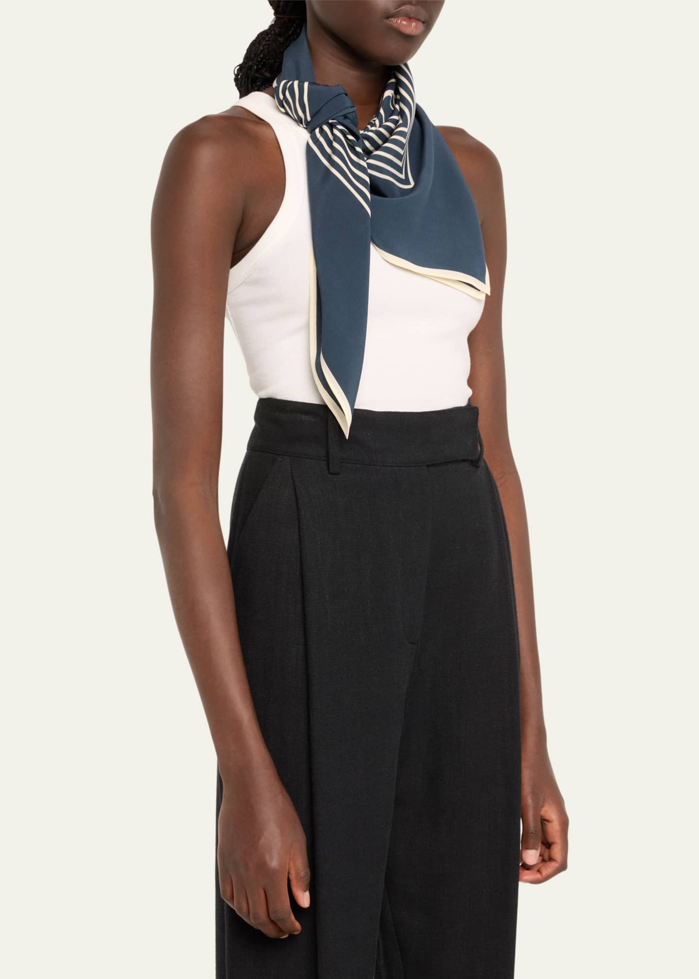 Toteme Centered Monogram Silk Square Scarf - Bergdorf Goodman