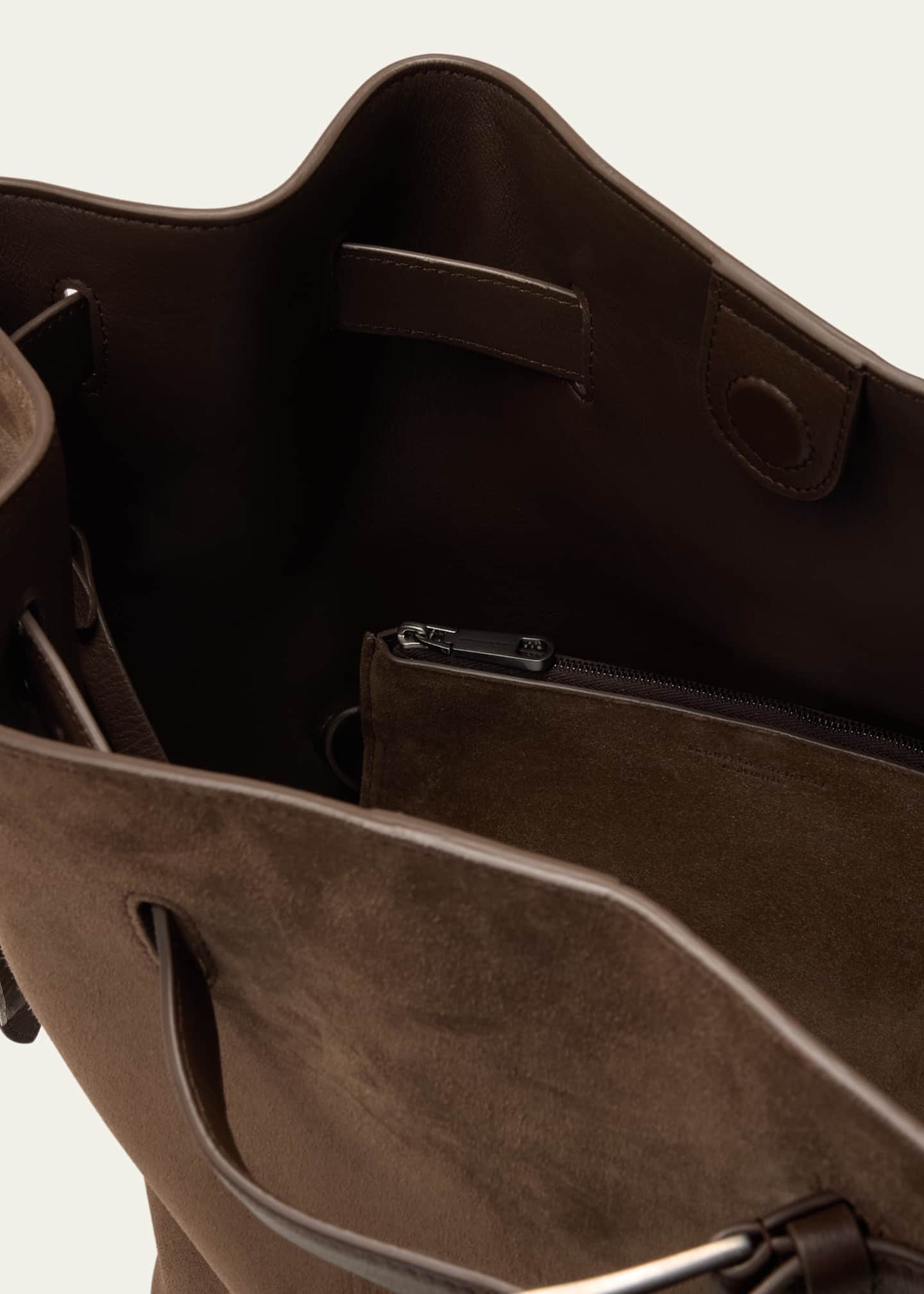 Brunello Cucinelli Medium Belt Velour Bucket Bag Image 4 of 5