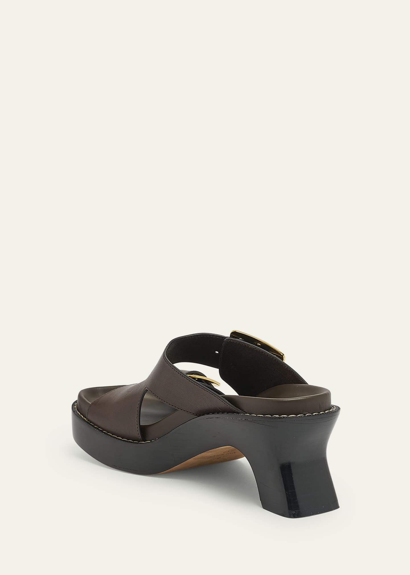 Loewe★素敵！Black Leather Platform Wedge Sandals LOEWE Black Leather Strappy Wedge GATE Platform Espadrille