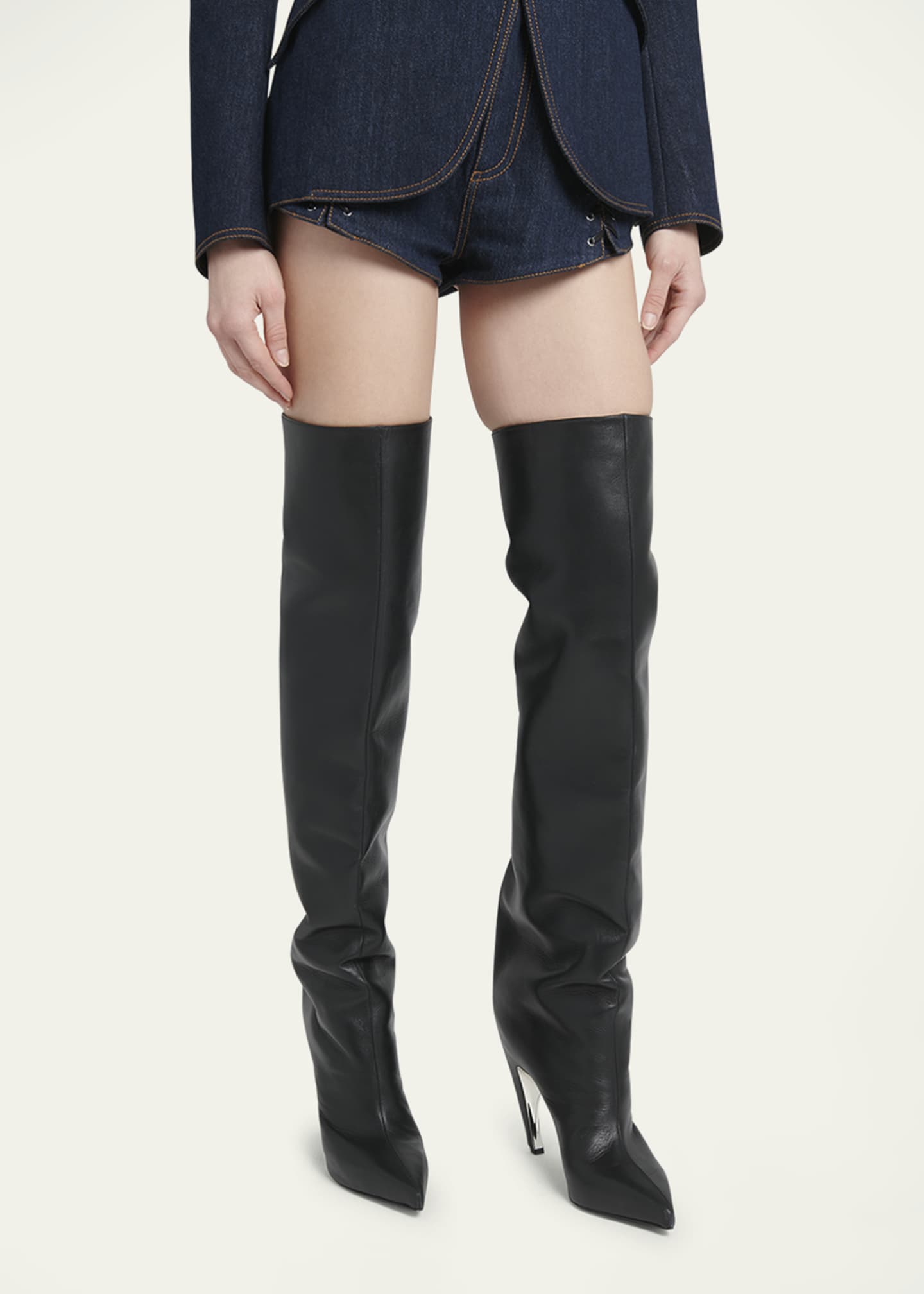Alexander McQueen Armadillo Leather Over-The-Knee Boots - Bergdorf Goodman
