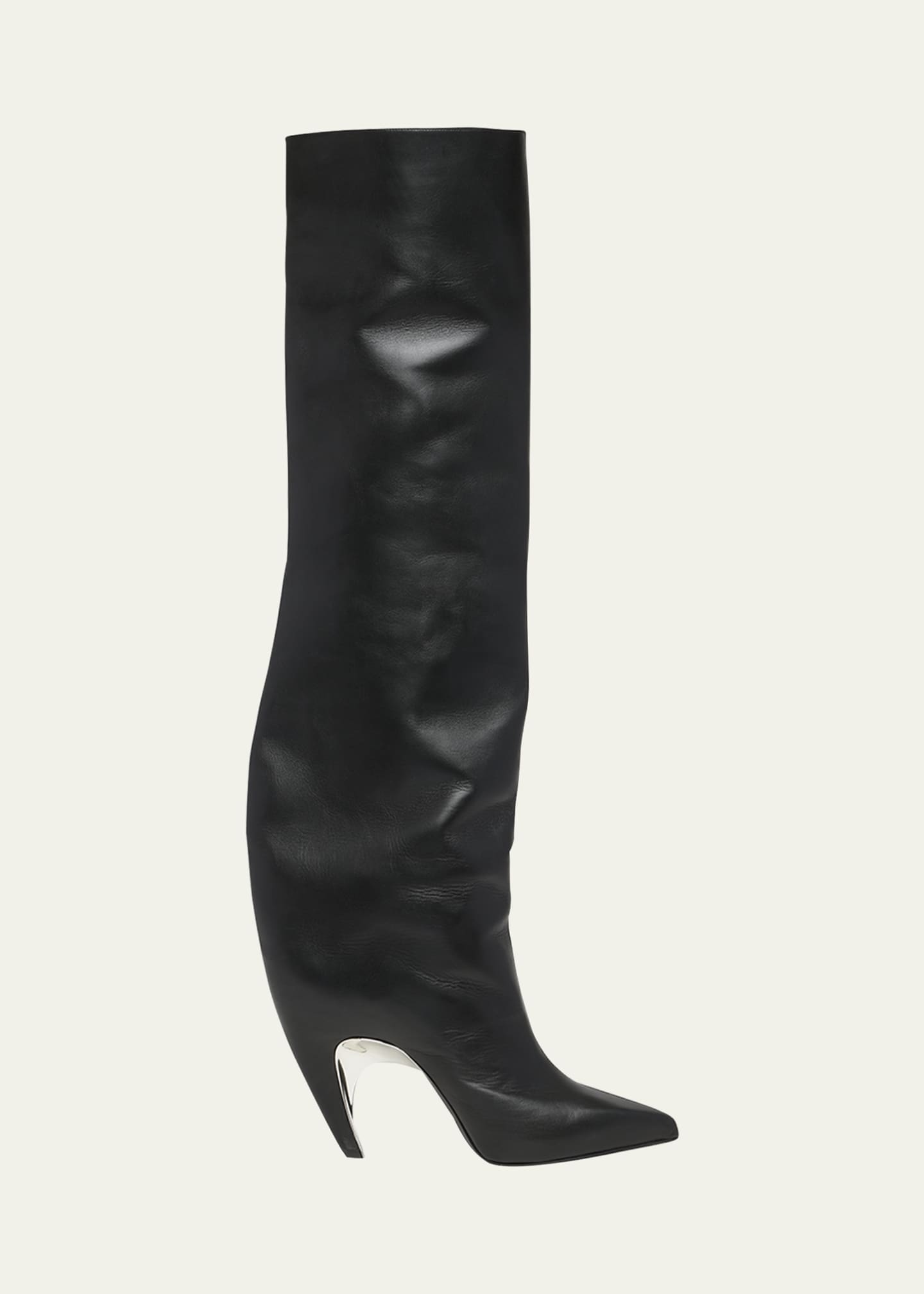 Alexander McQueen Armadillo Leather Over-The-Knee Boots - Bergdorf Goodman