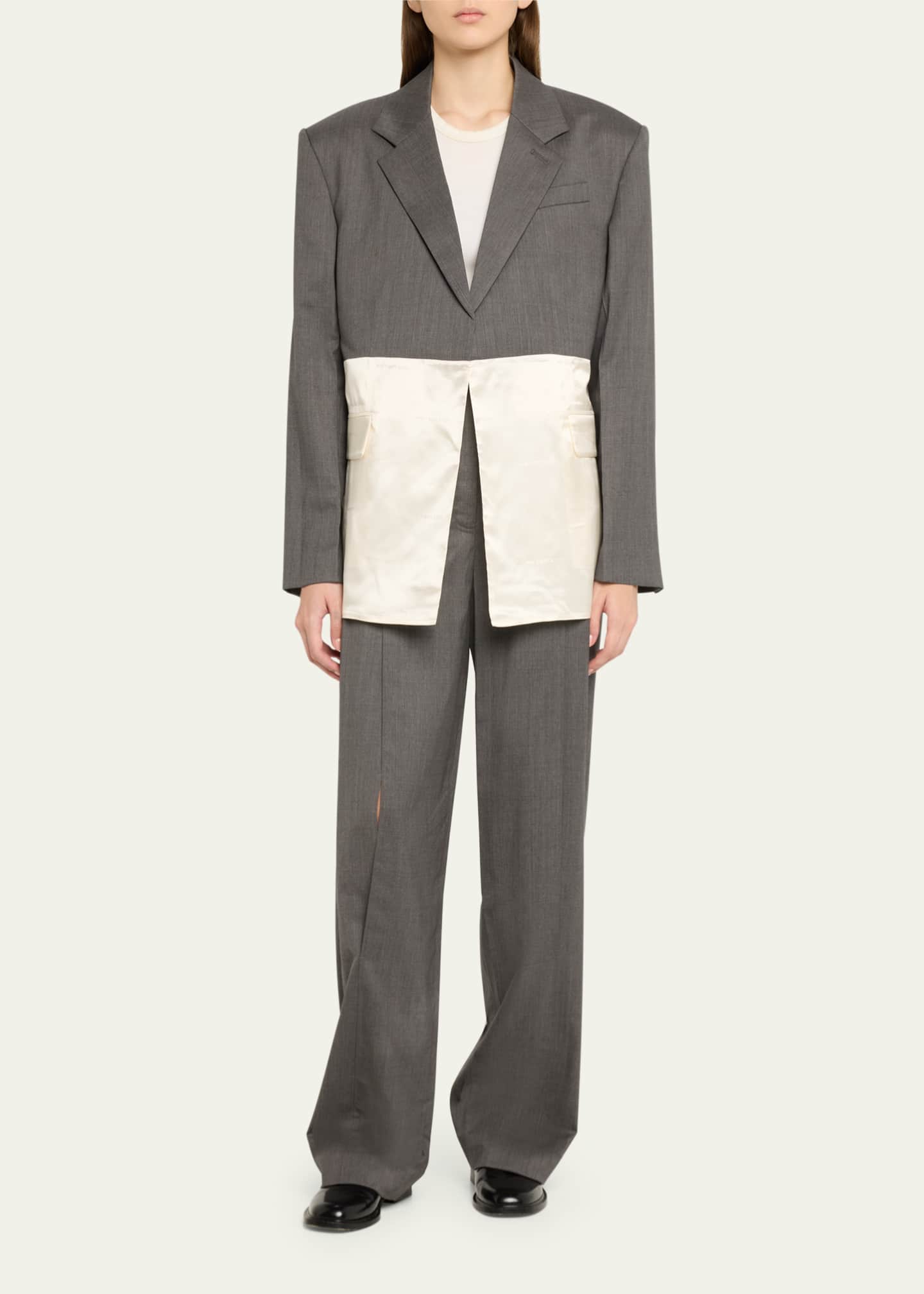 Peter Do Straight-Leg Trousers with Front Slit