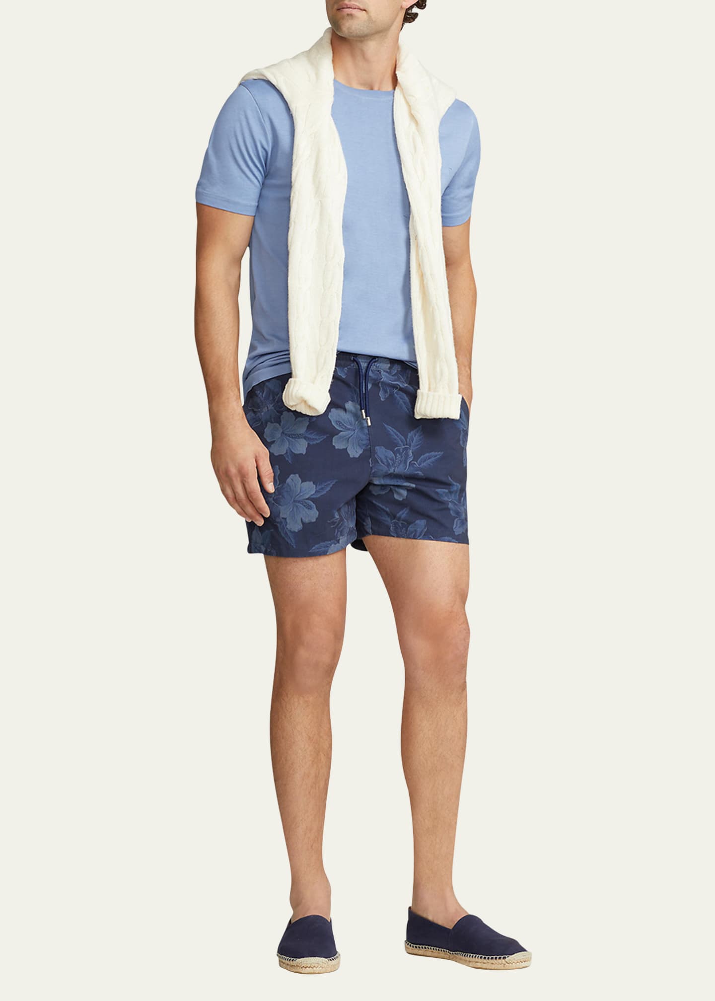 Ralph Lauren Purple Label Men's 4.25Inch Amalfi Hibiscus Swim Trunks