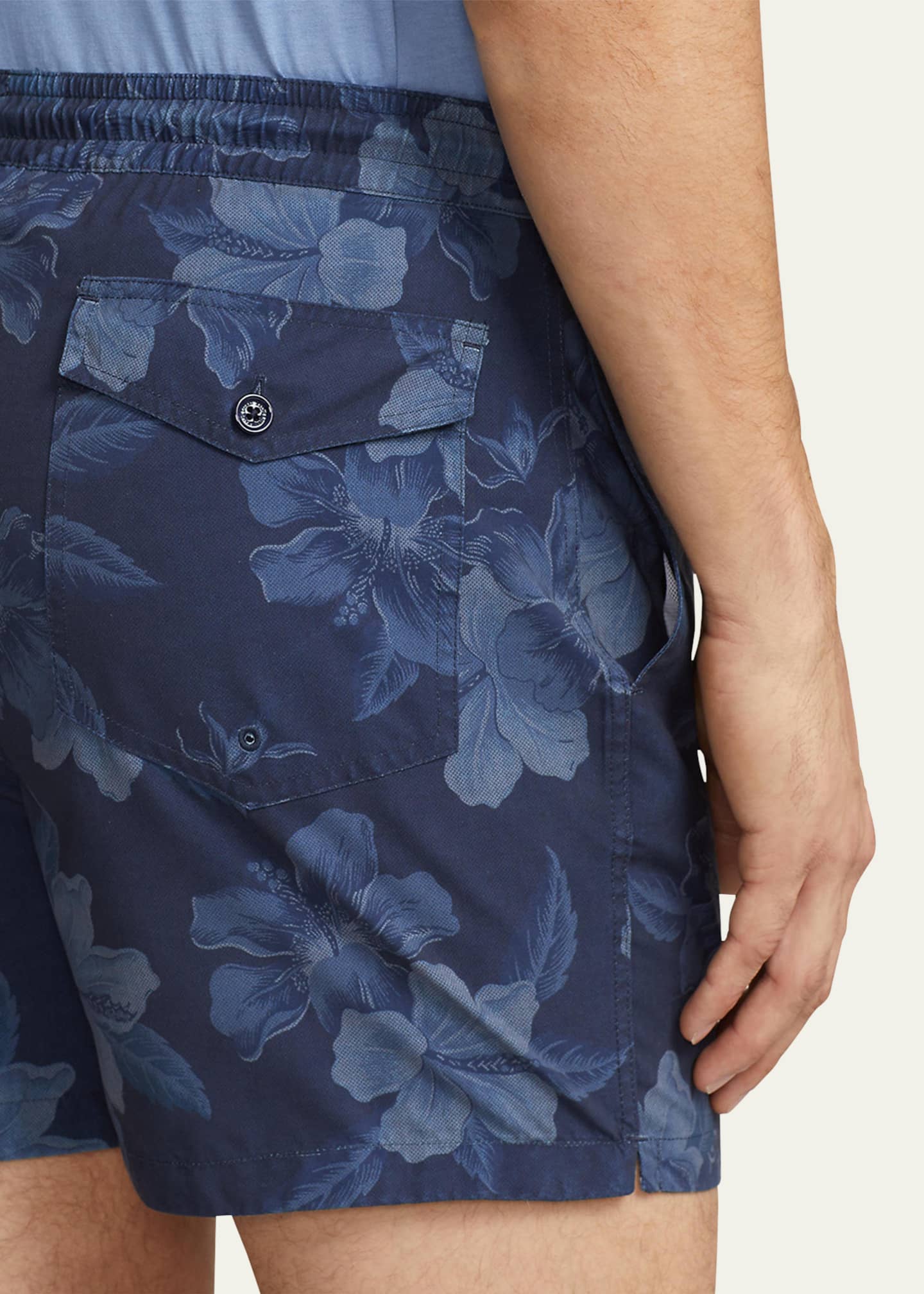 Ralph Lauren Purple Label Men's 4.25Inch Amalfi Hibiscus Swim Trunks