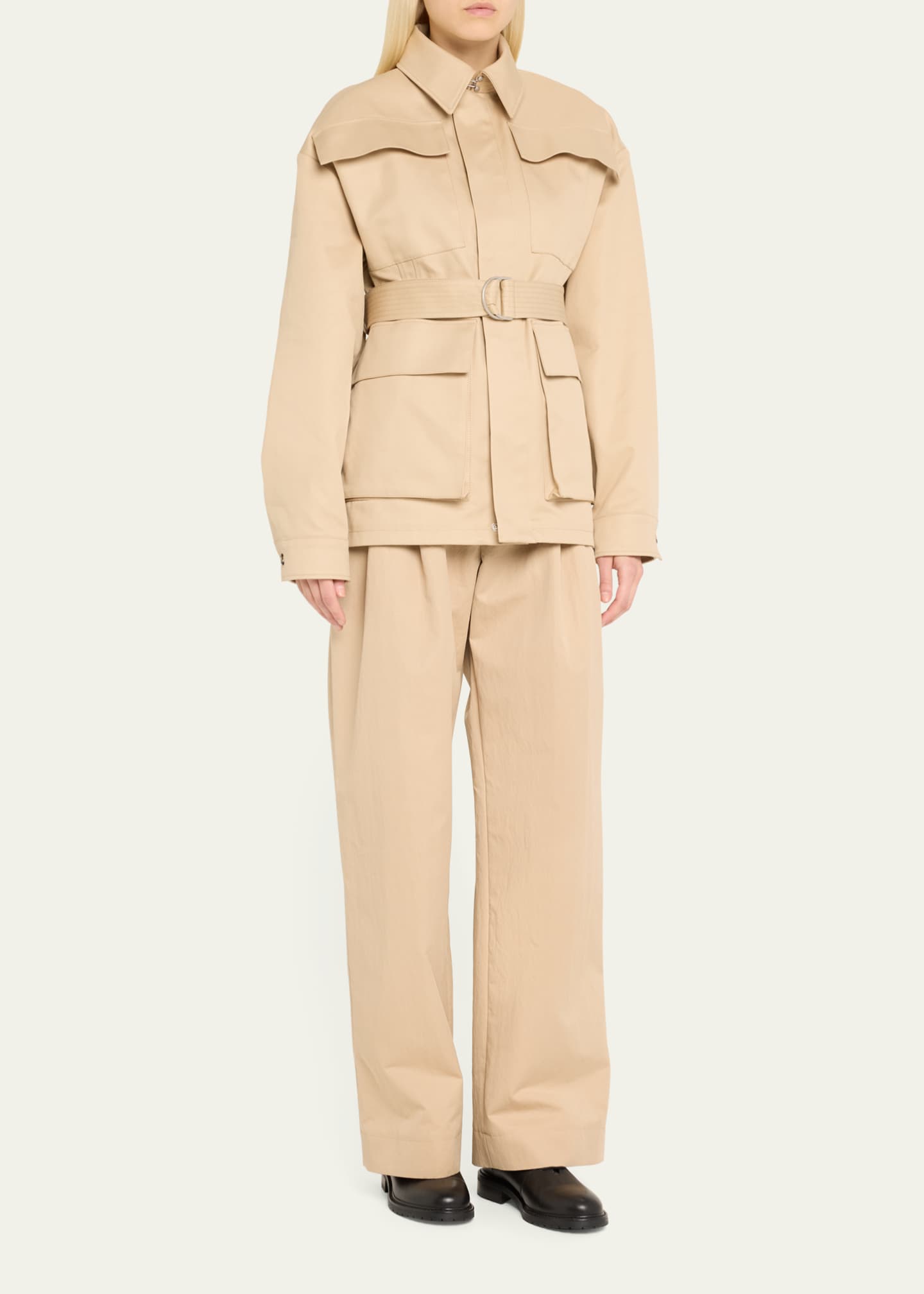 WARDROBE.NYC Belted Drill Parka Image 4 of 5