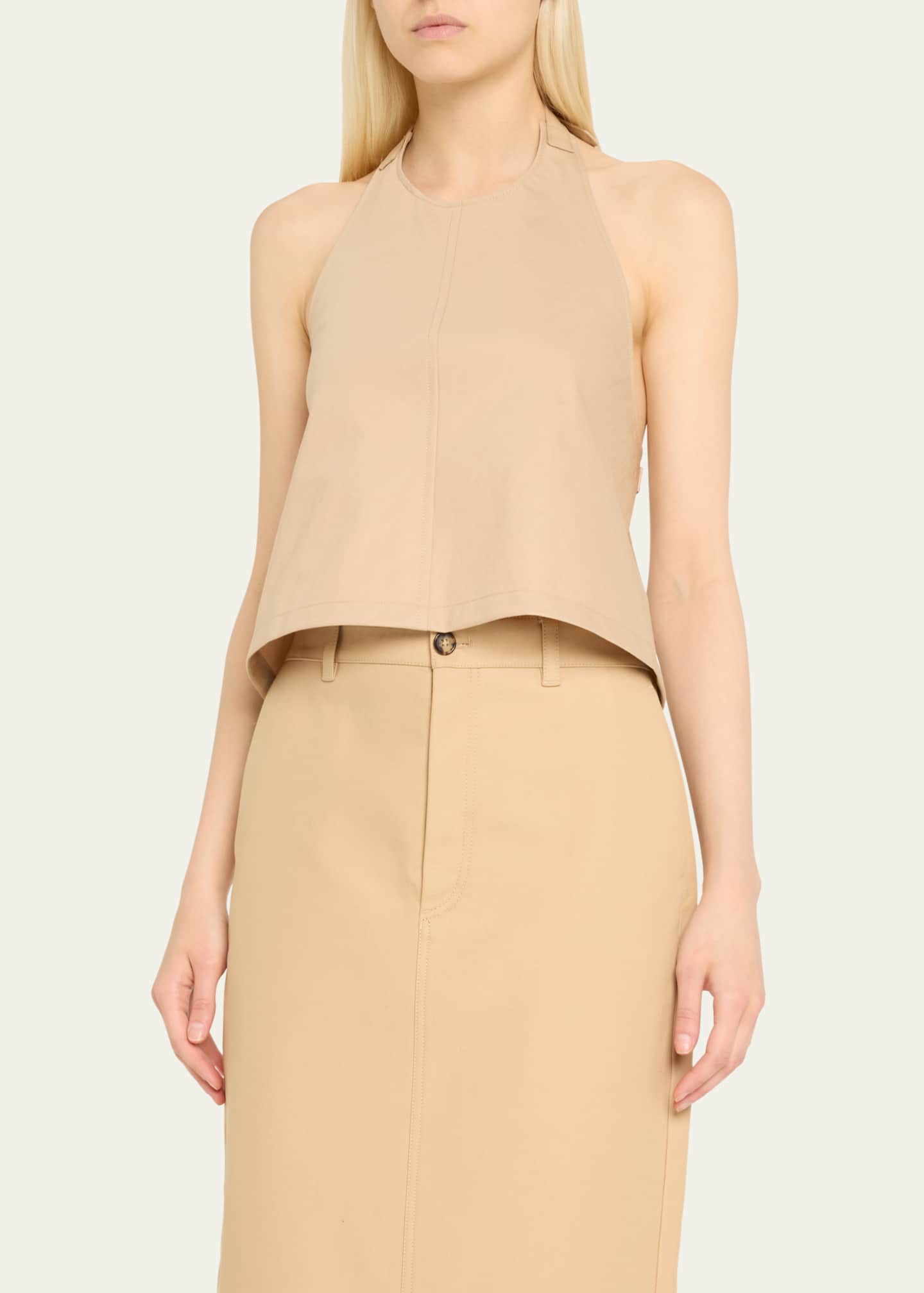 WARDROBE.NYC Drill Backless Halter Top Image 4 of 5