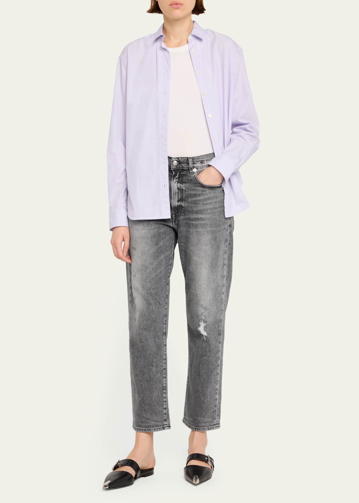 R13 Cropped Boyfriend Jeans Image 2 of 5