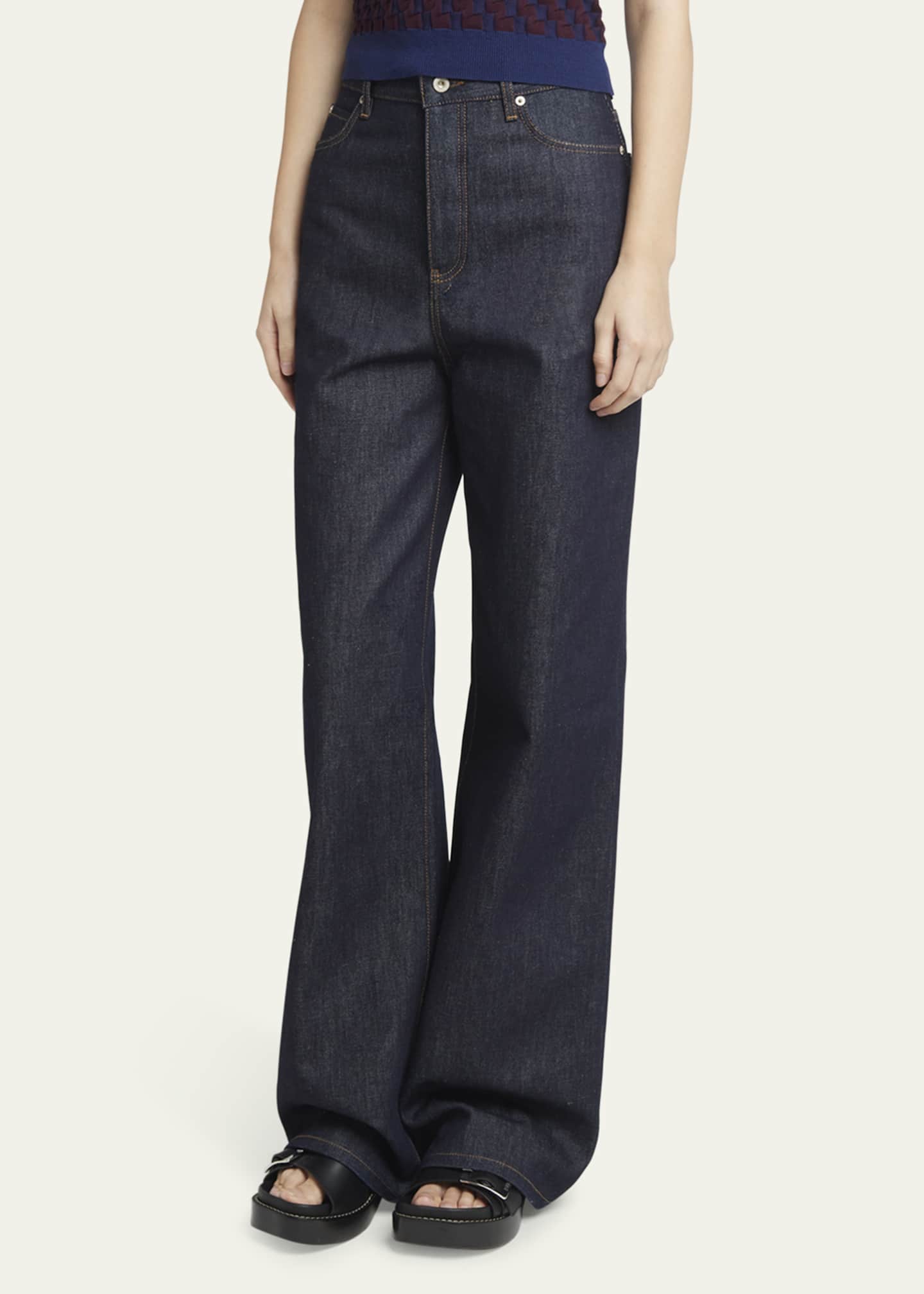 Loewe 25 Diamond Hole Straight Jeans Blue Cotton 217426