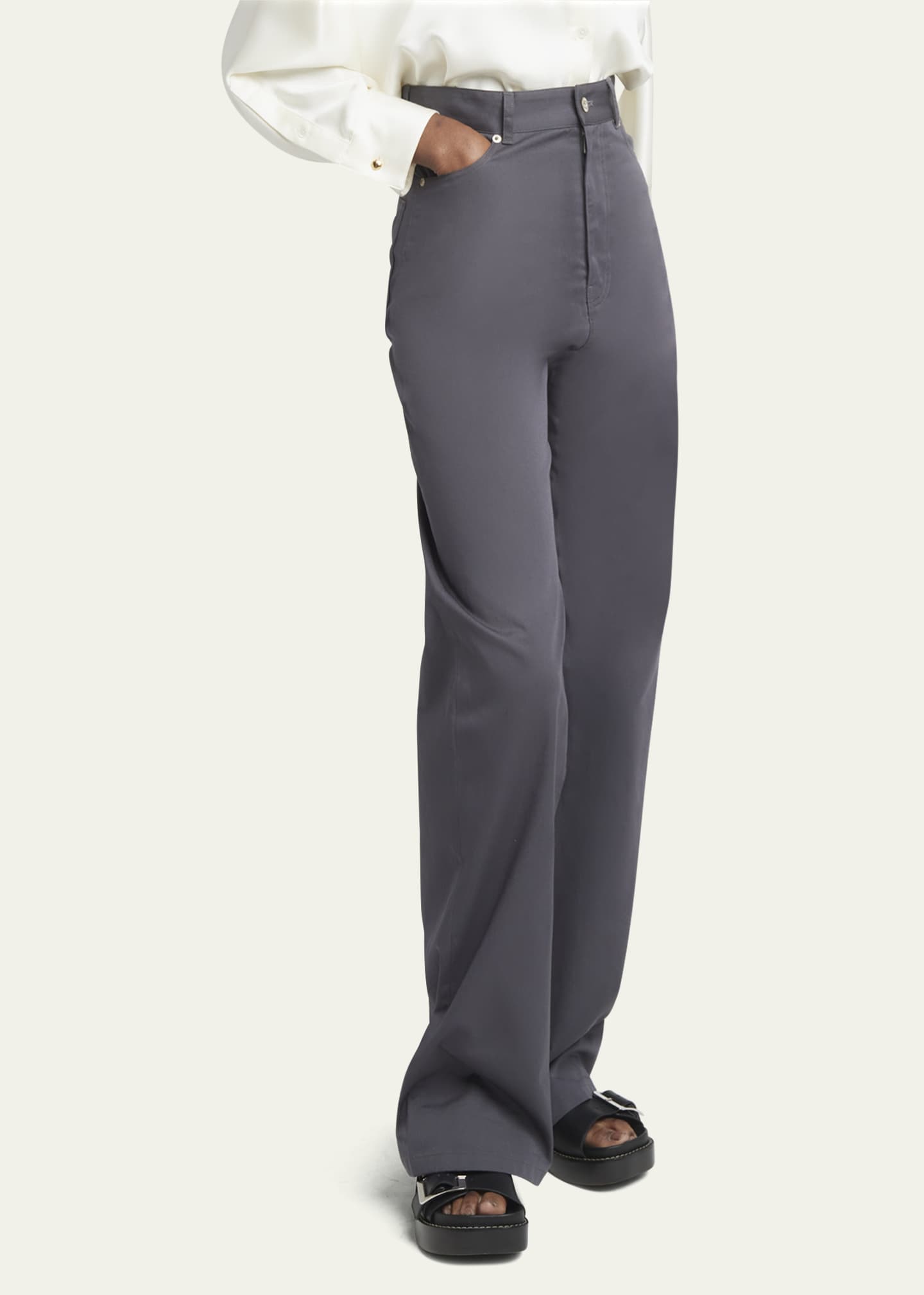 Loewe High Waist Twill Pants Bergdorf Goodman