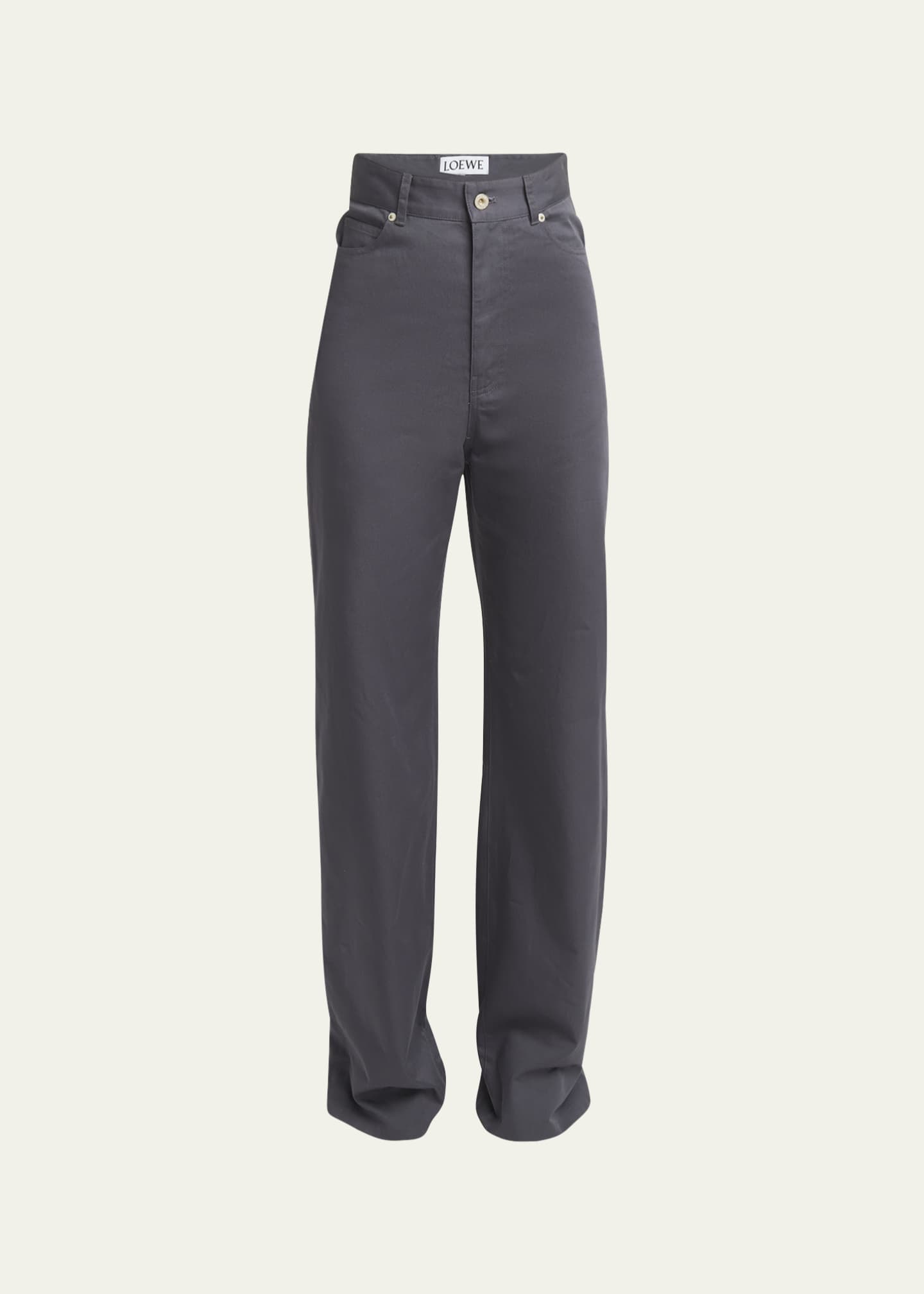 Loewe High Waist Twill Pants Bergdorf Goodman