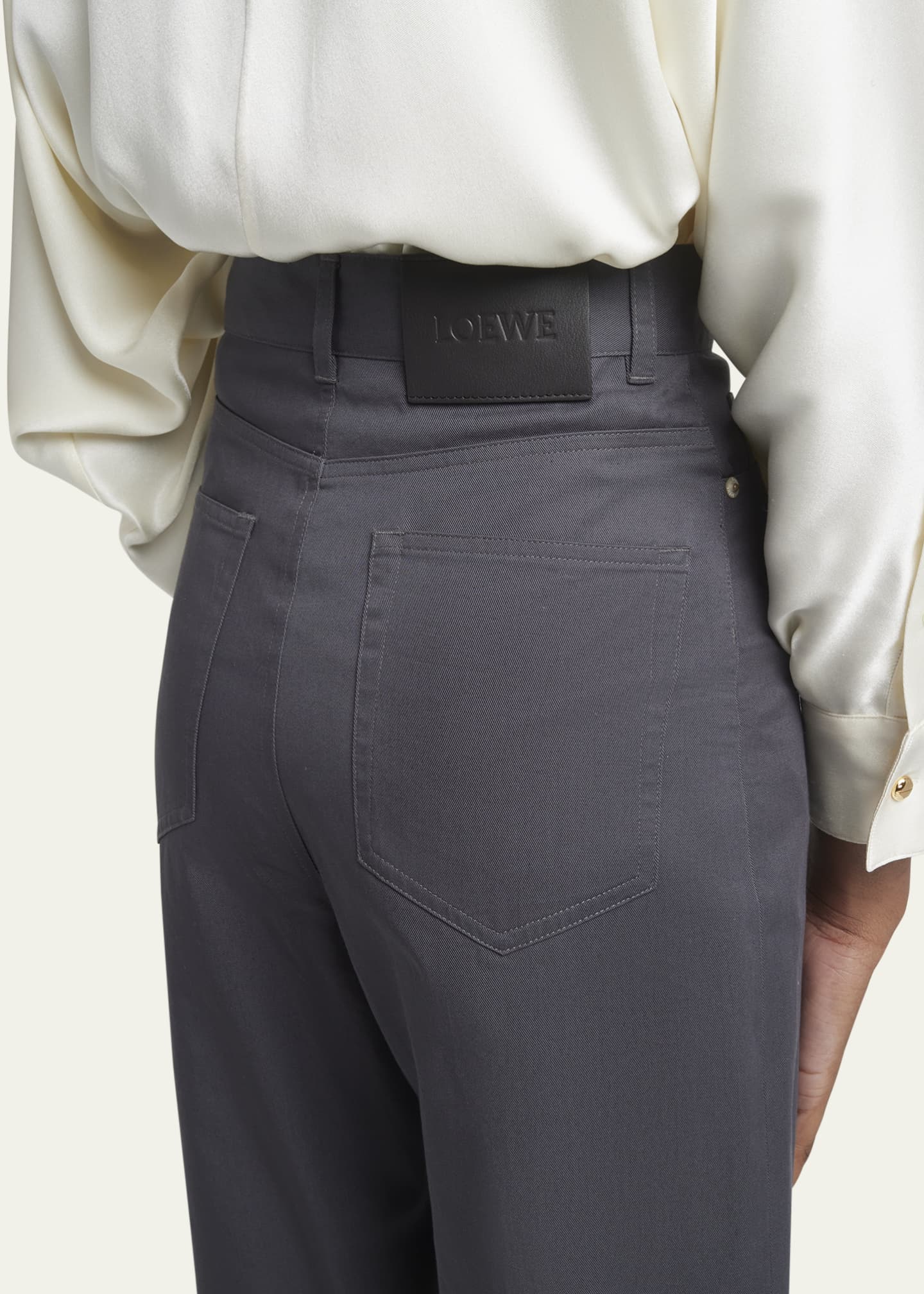 Loewe High Waist Twill Pants Bergdorf Goodman