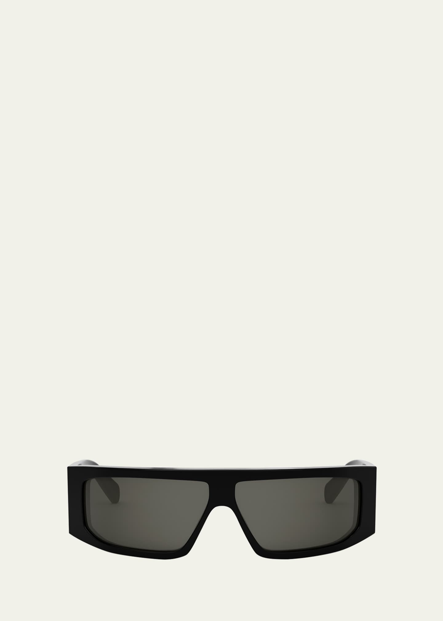 Celine Bold 3 Dots 69mm Mask Sunglasses Shiny Black Smoke