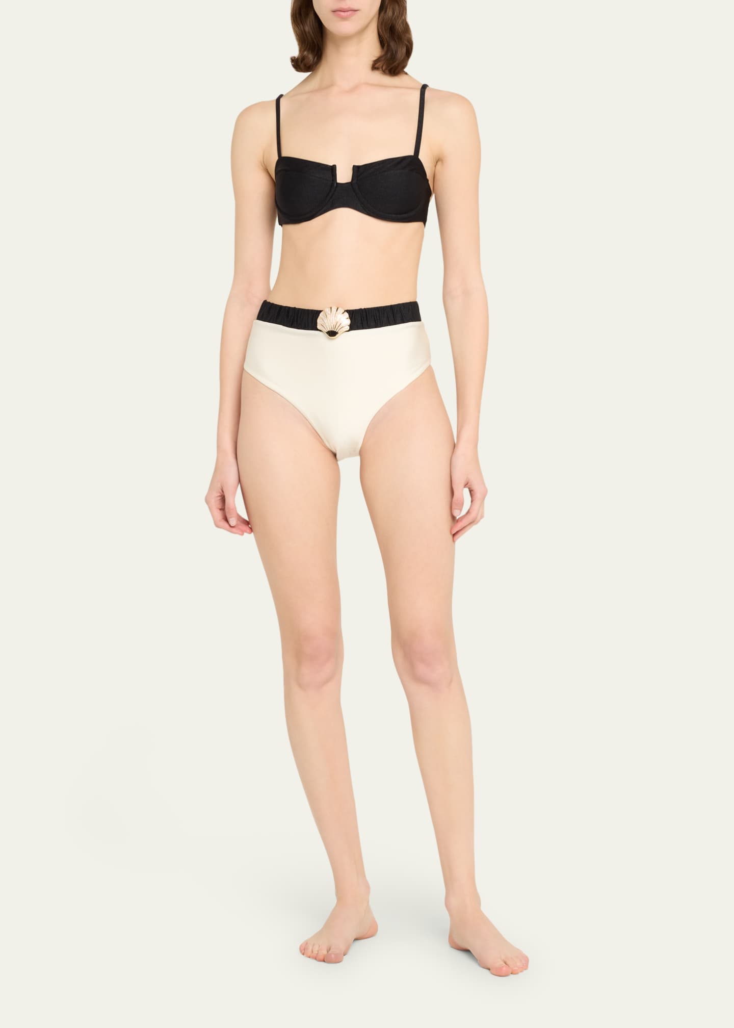 PatBO Seashell High-Waist Bikini Bottoms Image 2 of 4