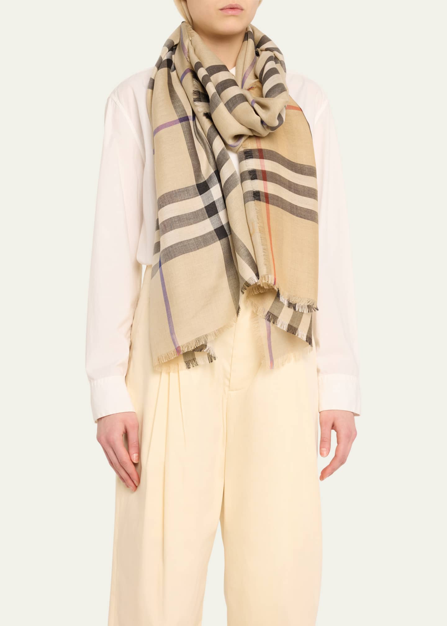 Burberry check wool scarf hotsell
