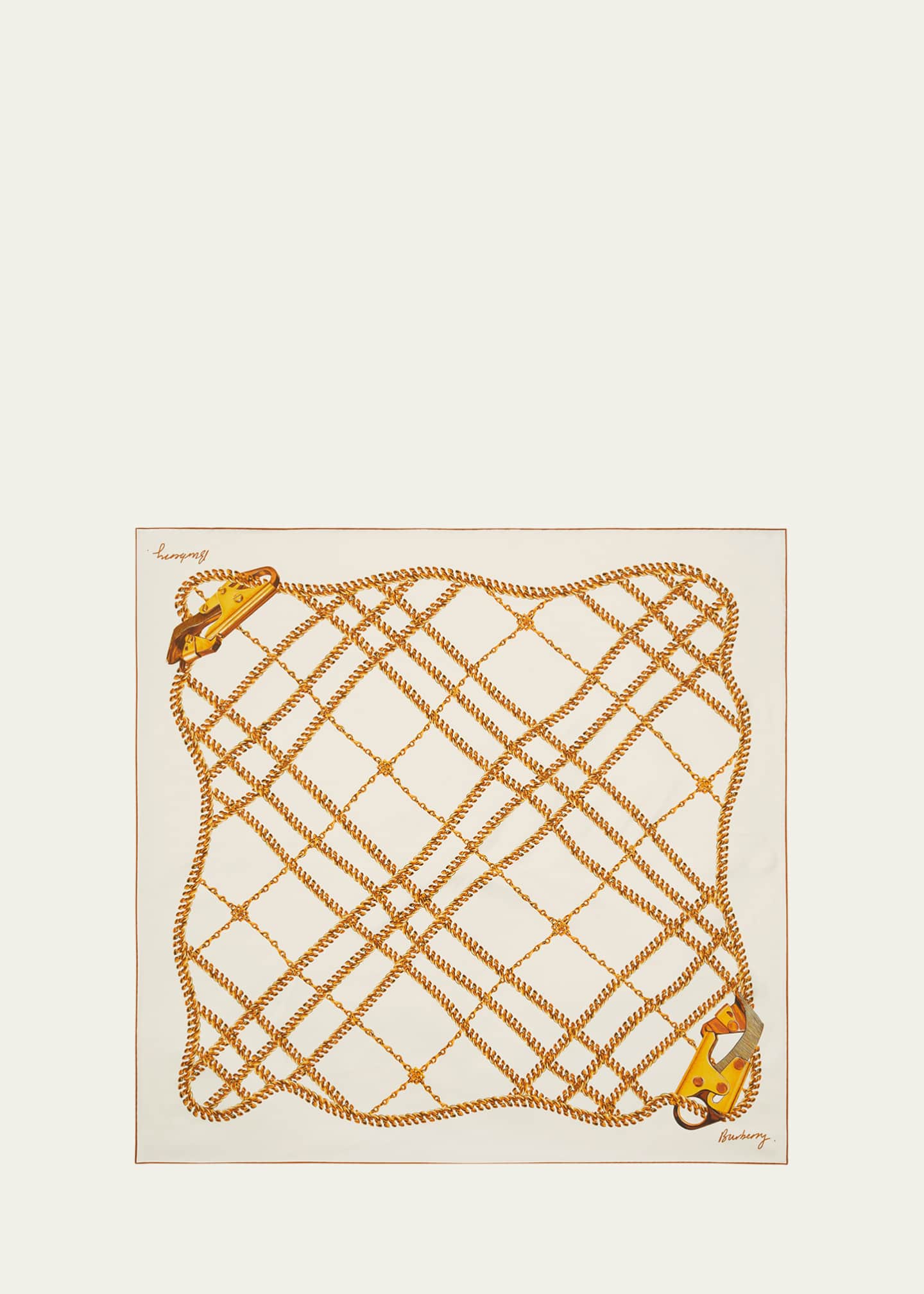 Burberry Chain Check Silk Twill Square Scarf Image 1 of 4