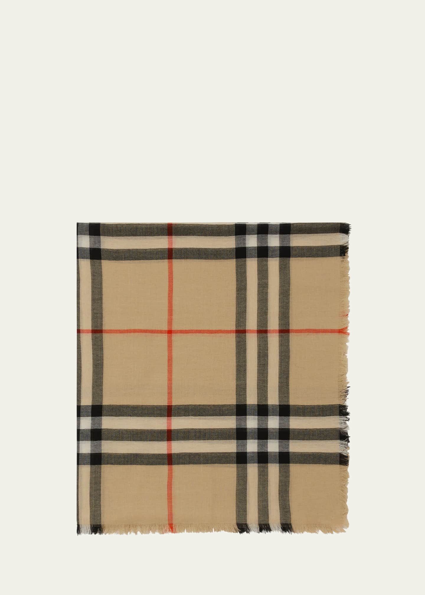 Burberry Giant Check Wool Scarf Image 1 of 4