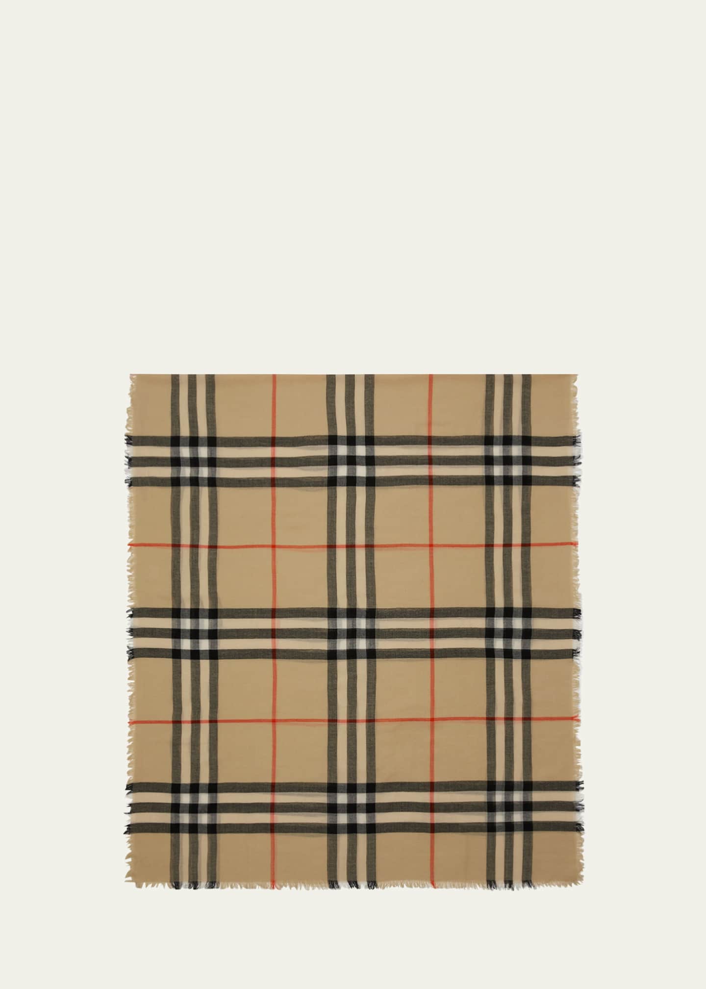 Burberry Giant Check Wool Scarf Image 4 of 4